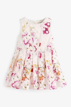 Baker By Ted Baker Pink Spotted Burnout Dress