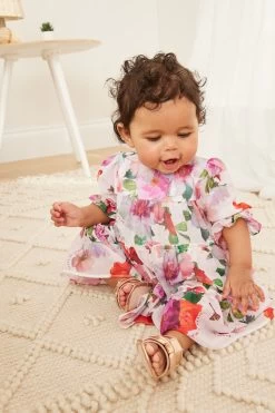 Baker By Ted Baker White Floral Chiffon Dress