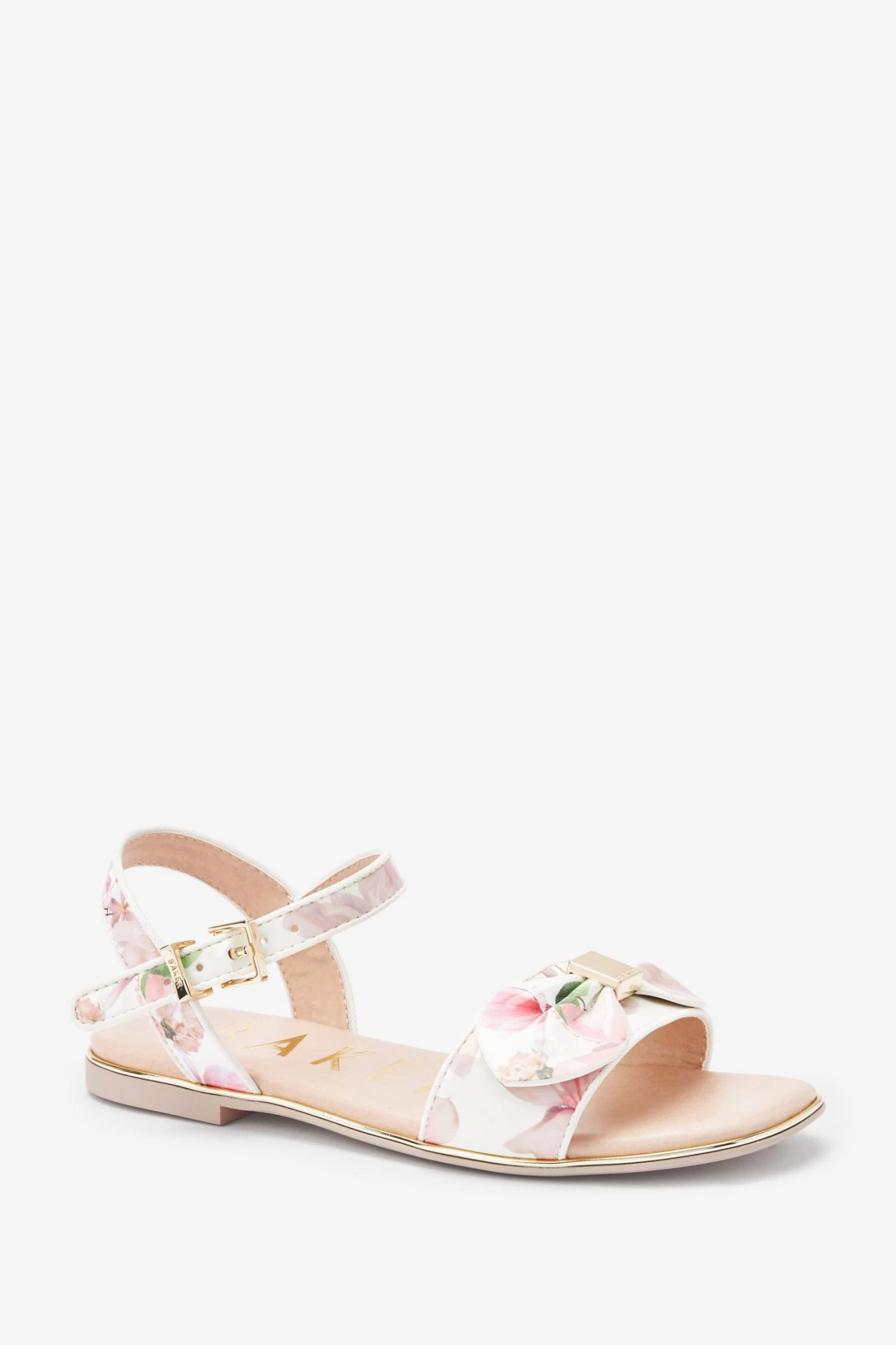 Baker By Ted Baker White Patent Bow Sandals - Image 2
