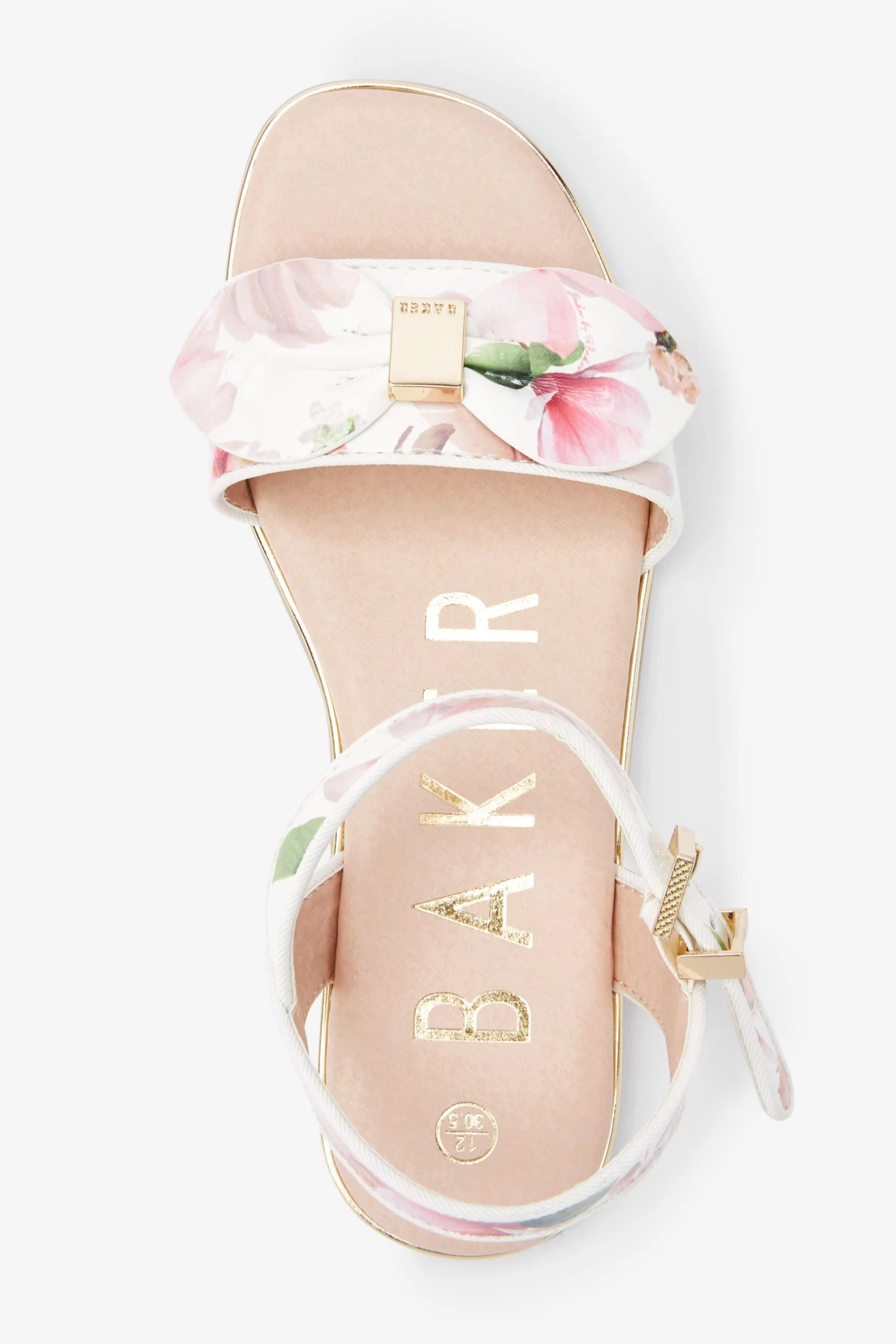 Baker By Ted Baker White Patent Bow Sandals - Image 3