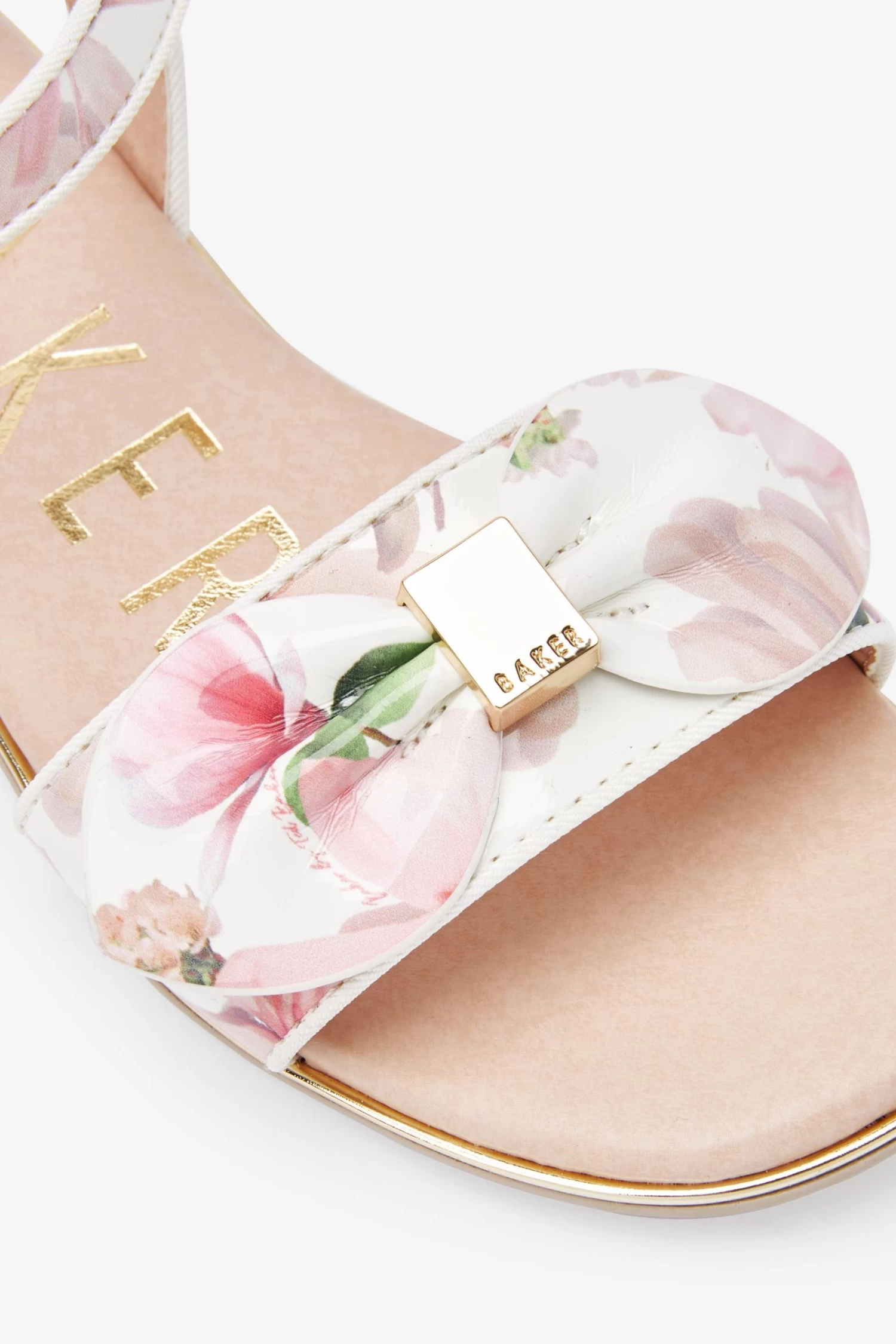 Baker By Ted Baker White Patent Bow Sandals - Image 5