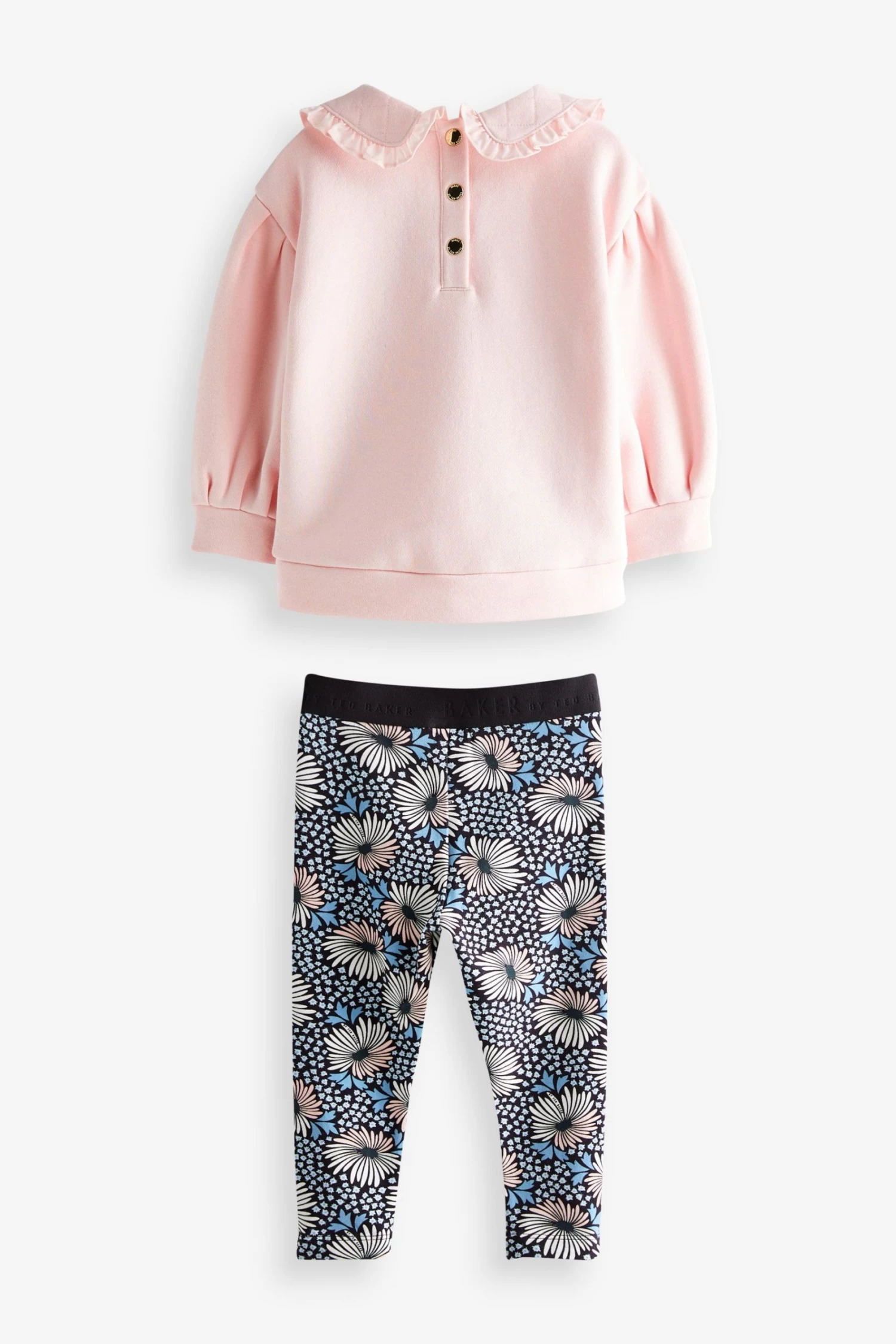 Baker By Ted Baker Pink Leggings And Collar Sweater Set - Image 2