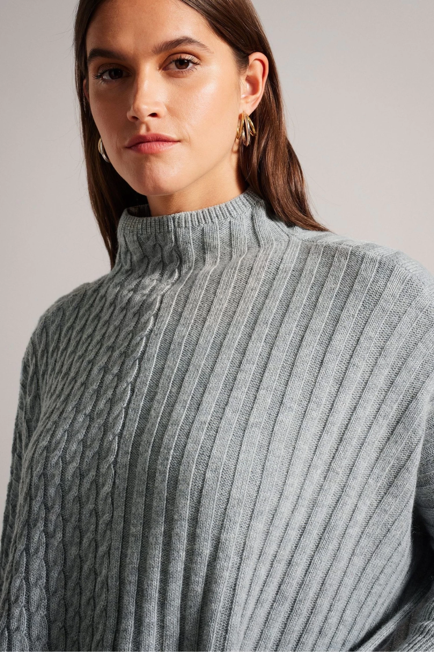 Ted Baker Grey Joilla Funnel Neck Jumper - Image 4