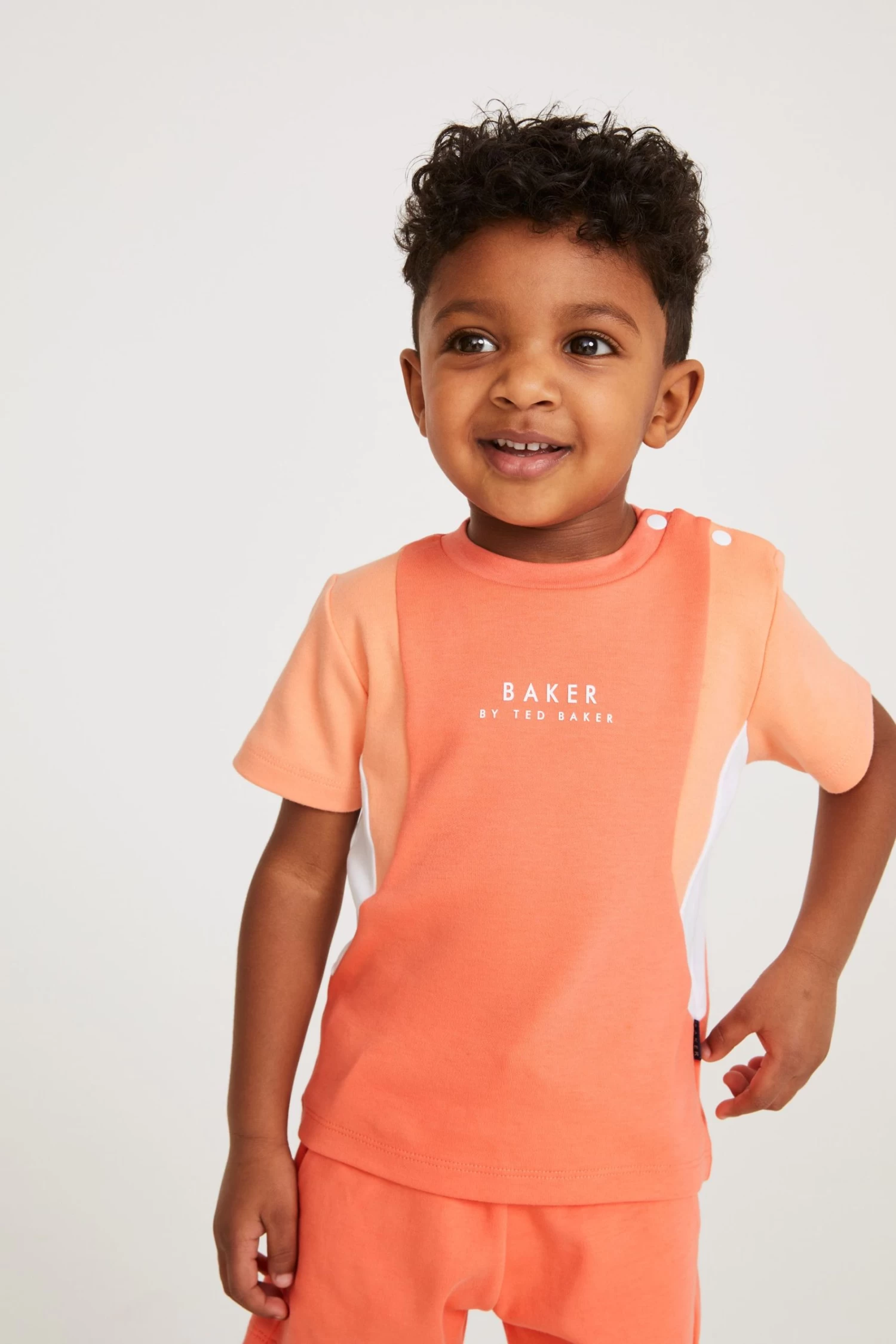 Baker By Ted Baker Orange Colourblock Short And T-Shirt Set - Image 8