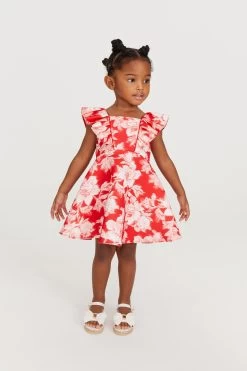 Baker By Ted Baker Red Glitch Print Scuba Dress