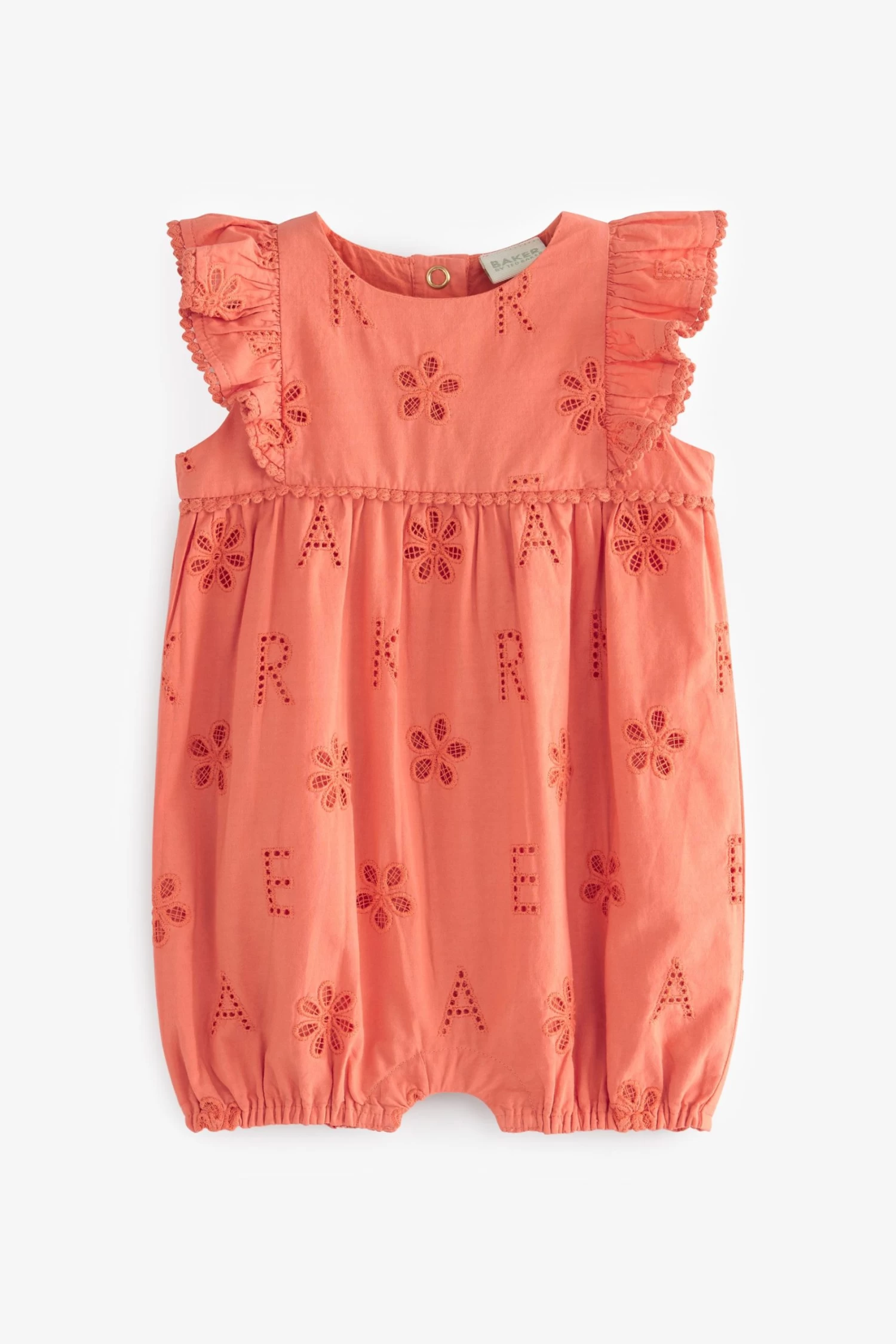 Baker By Ted Baker Orange Broderie Romper