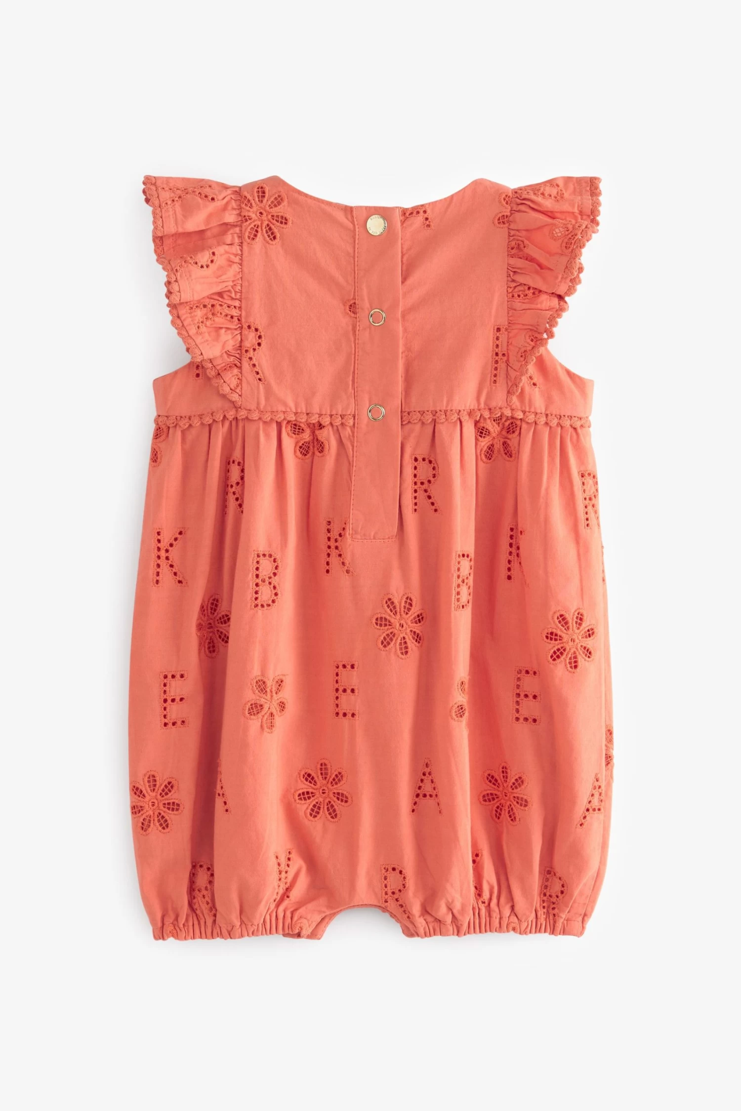 Baker By Ted Baker Orange Broderie Romper - Image 2