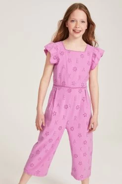 Baker By Ted Baker Pink Broderie Jumpsuit