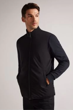 Ted Baker Hemis Blue Long Sleeved Reversible Nylon Zip Through Jacket