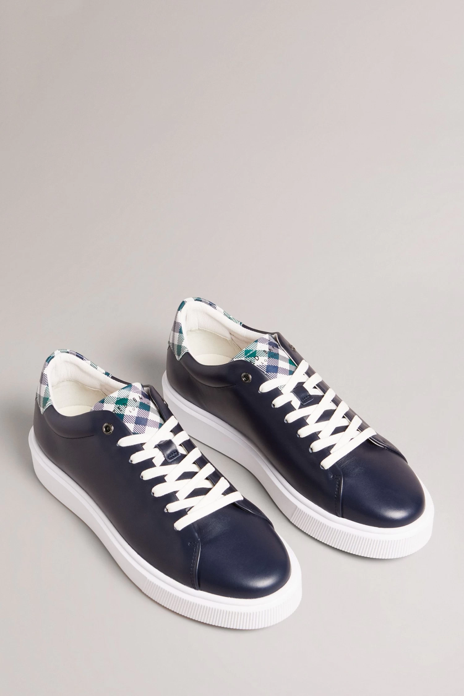 Ted Baker Blue Breyonn Check Leather Inflated Sole Sneakers - Image 2