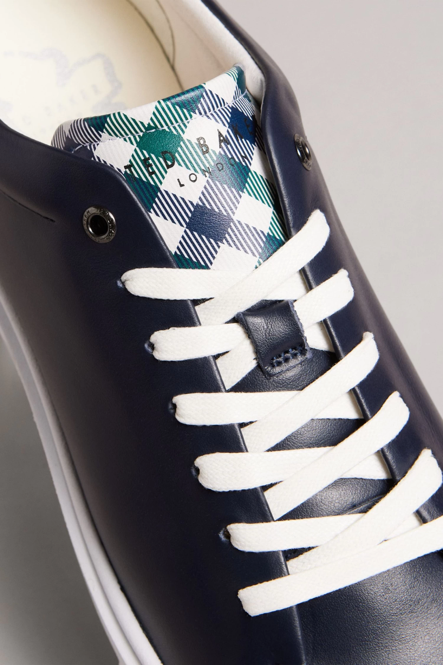 Ted Baker Blue Breyonn Check Leather Inflated Sole Sneakers - Image 3