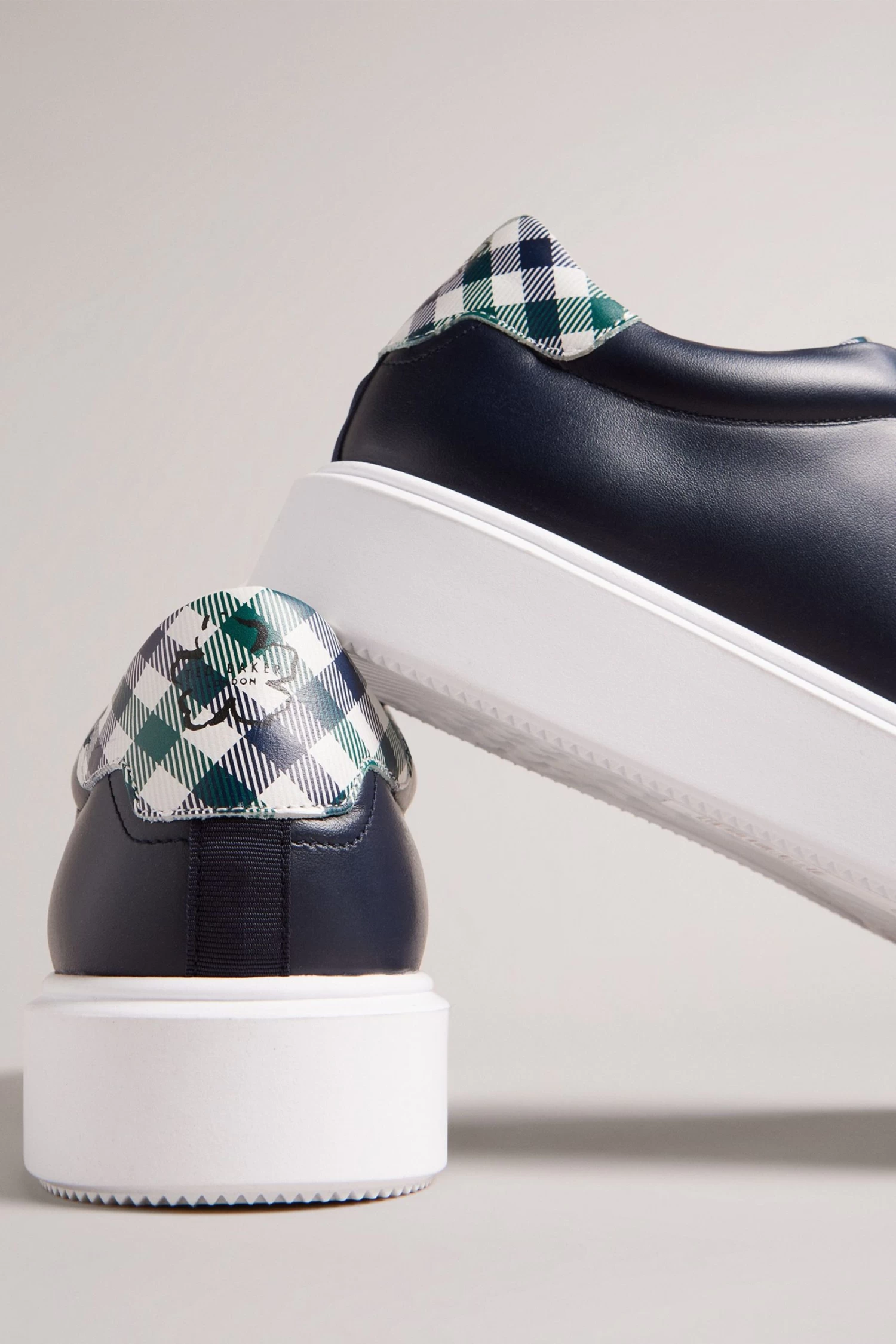 Ted Baker Blue Breyonn Check Leather Inflated Sole Sneakers - Image 4