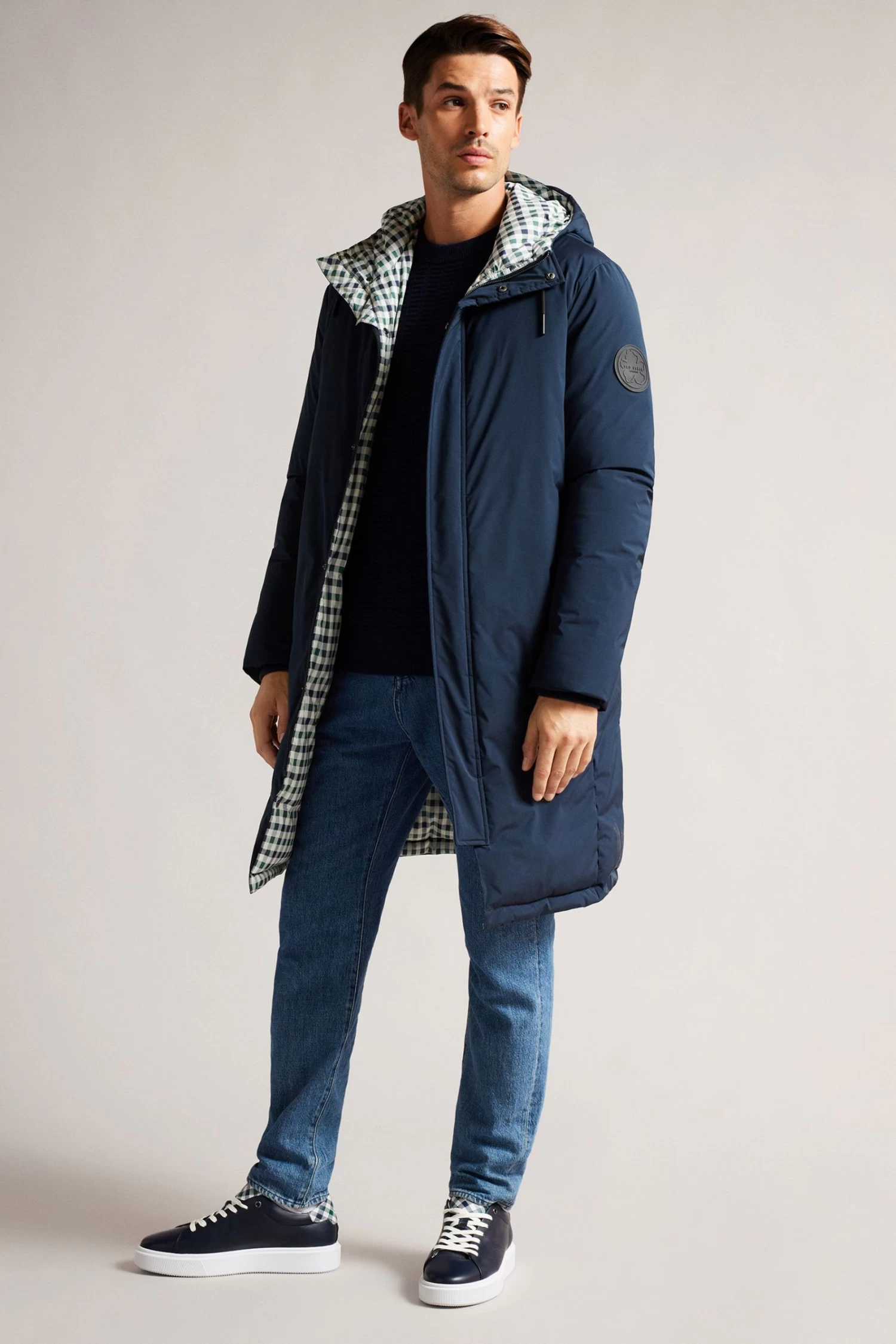 Ted Baker Blue Breyonn Check Leather Inflated Sole Sneakers - Image 5