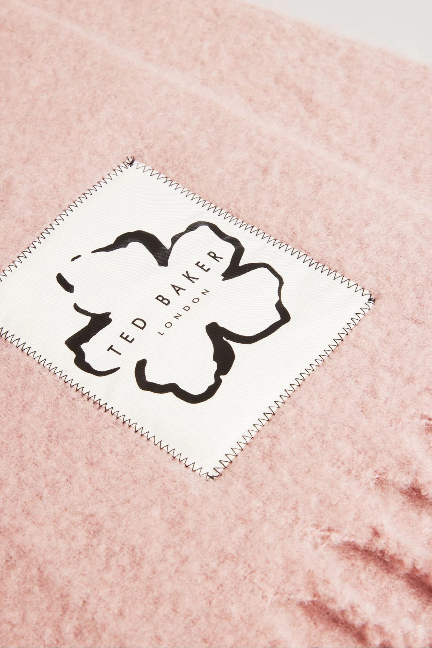 Ted Baker Oversized Dusky Pink Tiba Long Tassel Scarf - Image 2