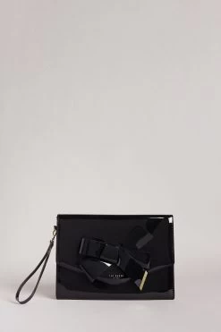 Ted Baker Nikkey Knot Bow Envelope Black Pouch