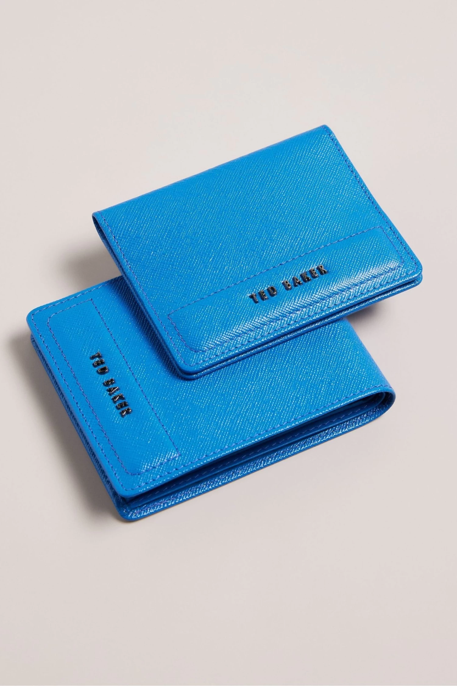 Ted Baker Blue Audar Saffiano Wallet And Card Holder Set - Image 2