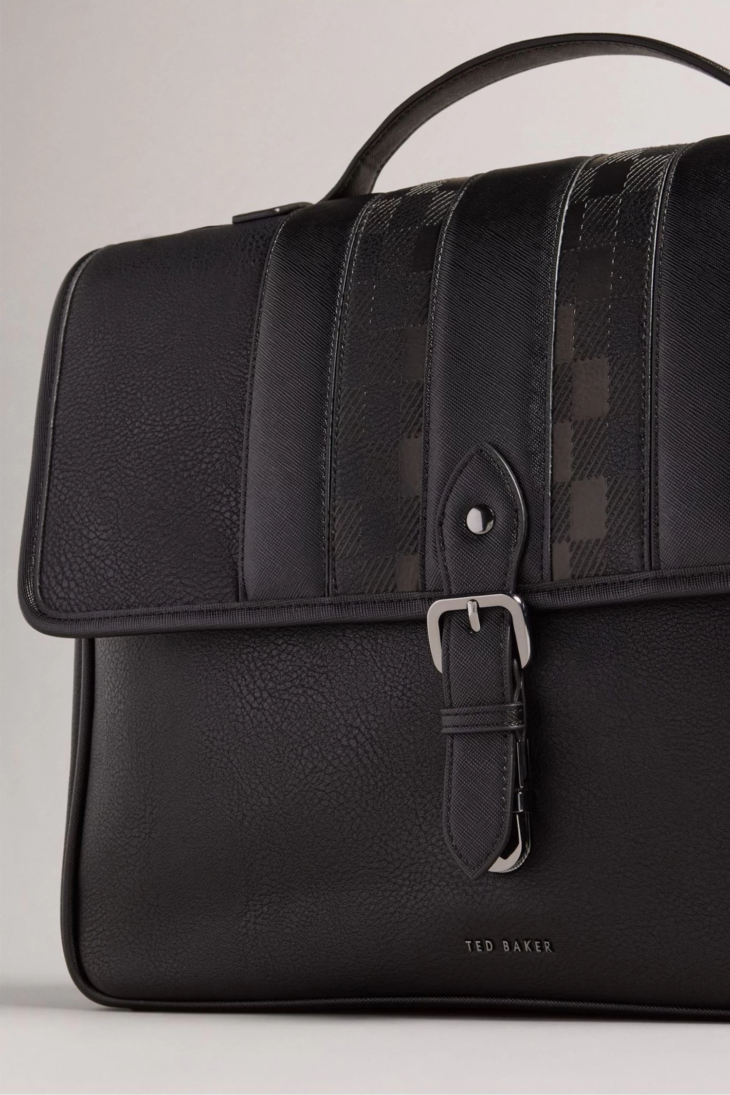 Ted Baker Wayvees House Check PU Black Satchel Bag - Image 3