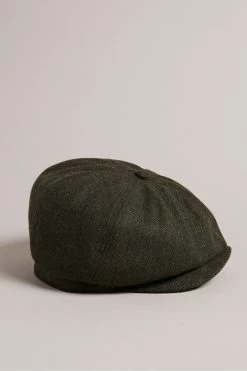 Ted Baker Boys Khaki Green Olliii Wool Felt Baker Hat