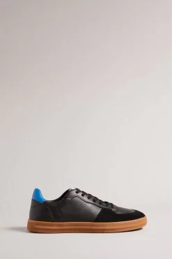 Ted Baker Barkerl Black Leather And Suede Sneakers