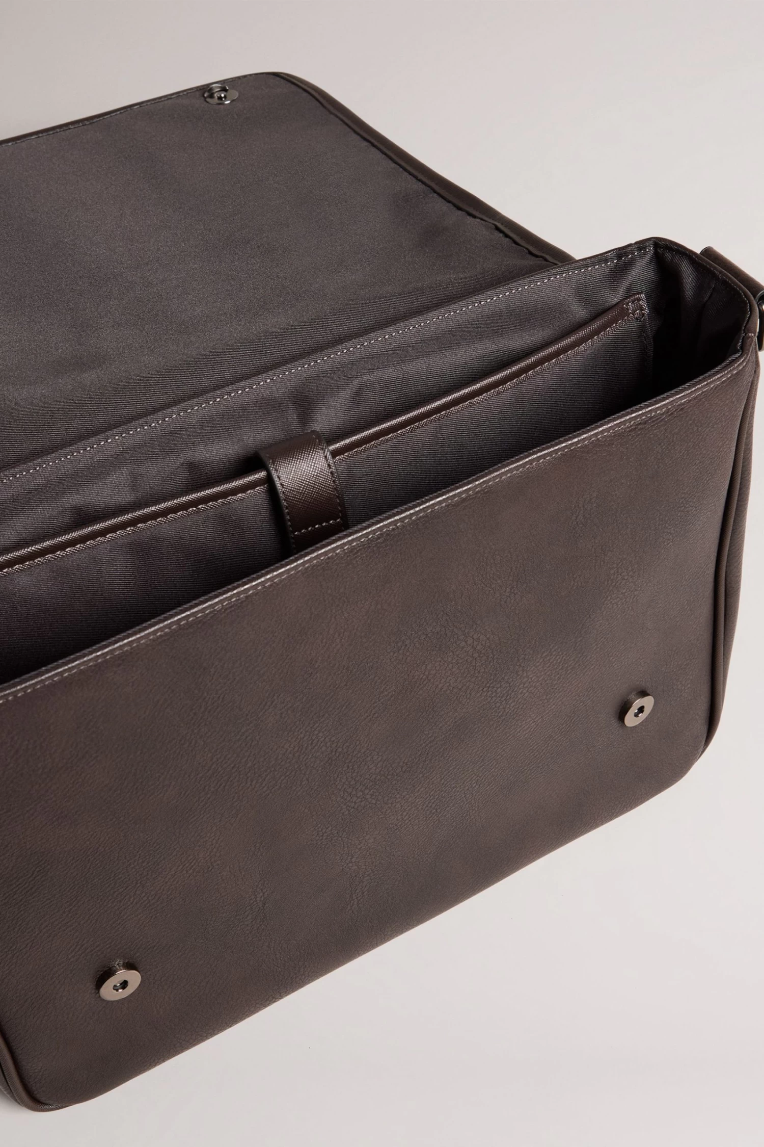 Ted Baker Wayvon House Check PU Brown Messenger Bag - Image 3