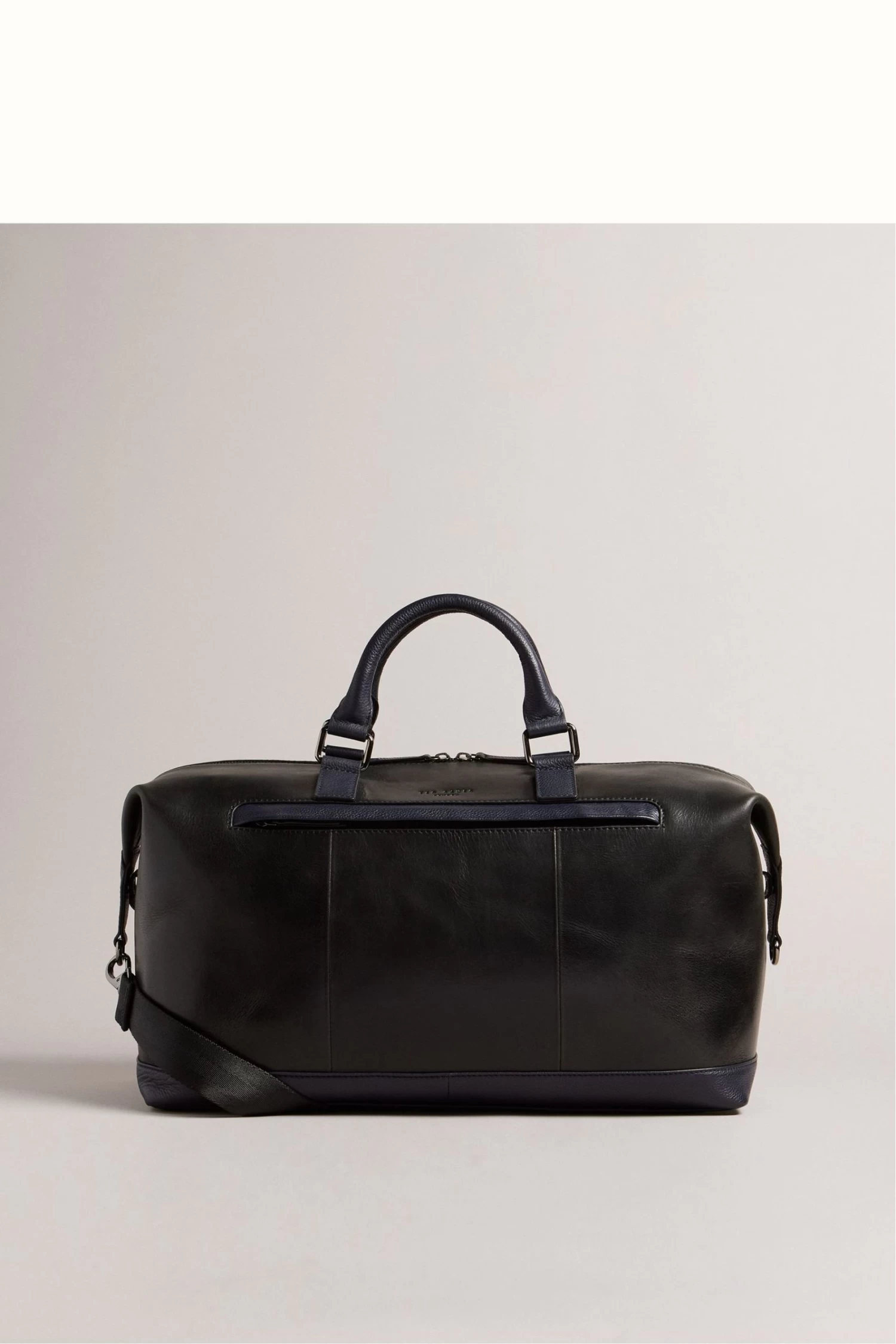 Ted Baker Raygon Black Leather Webbing Wax Leather Mix Holdall