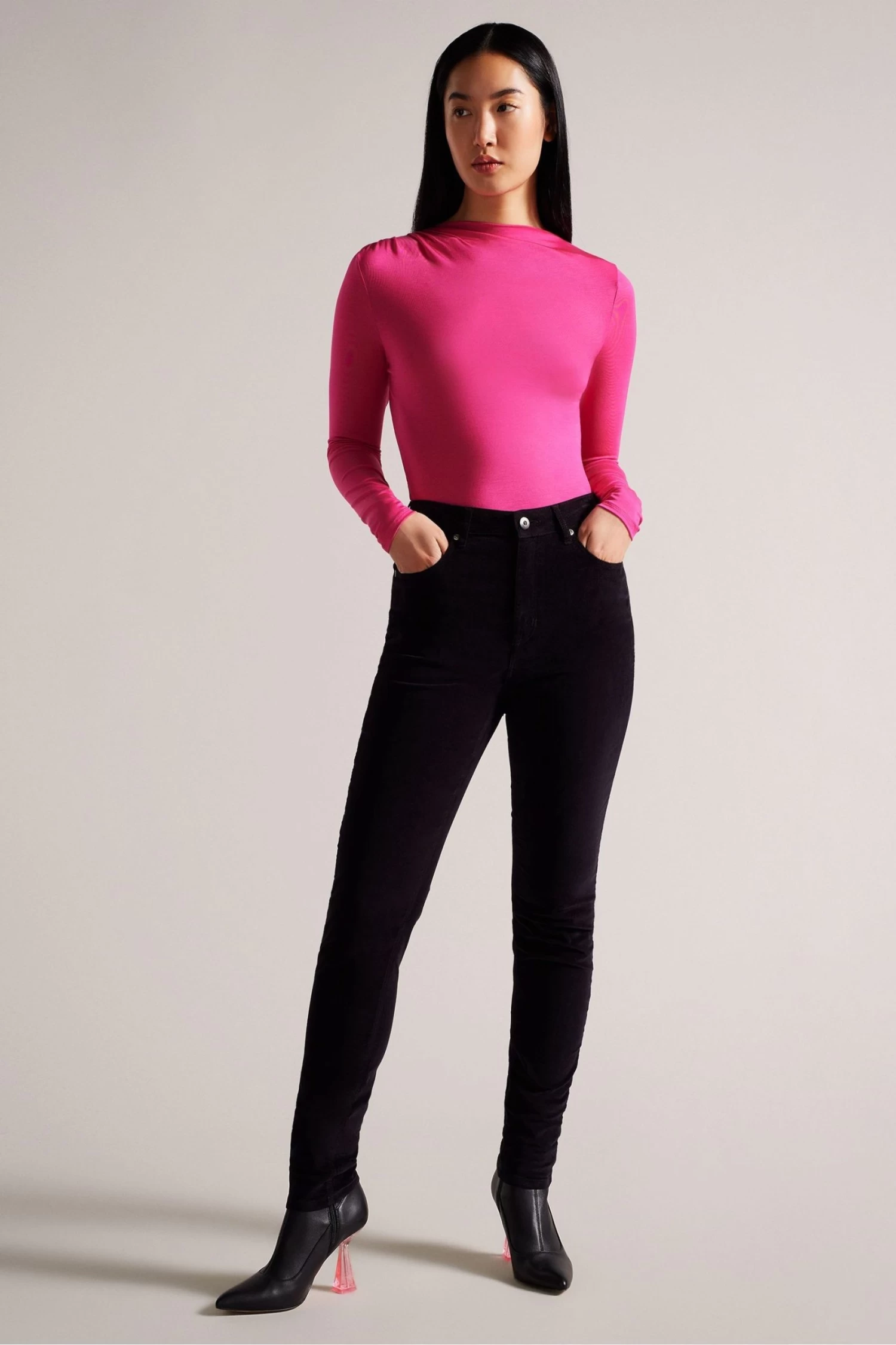 Ted Baker Red Eloria Twist Neck Fitted Top - Image 2