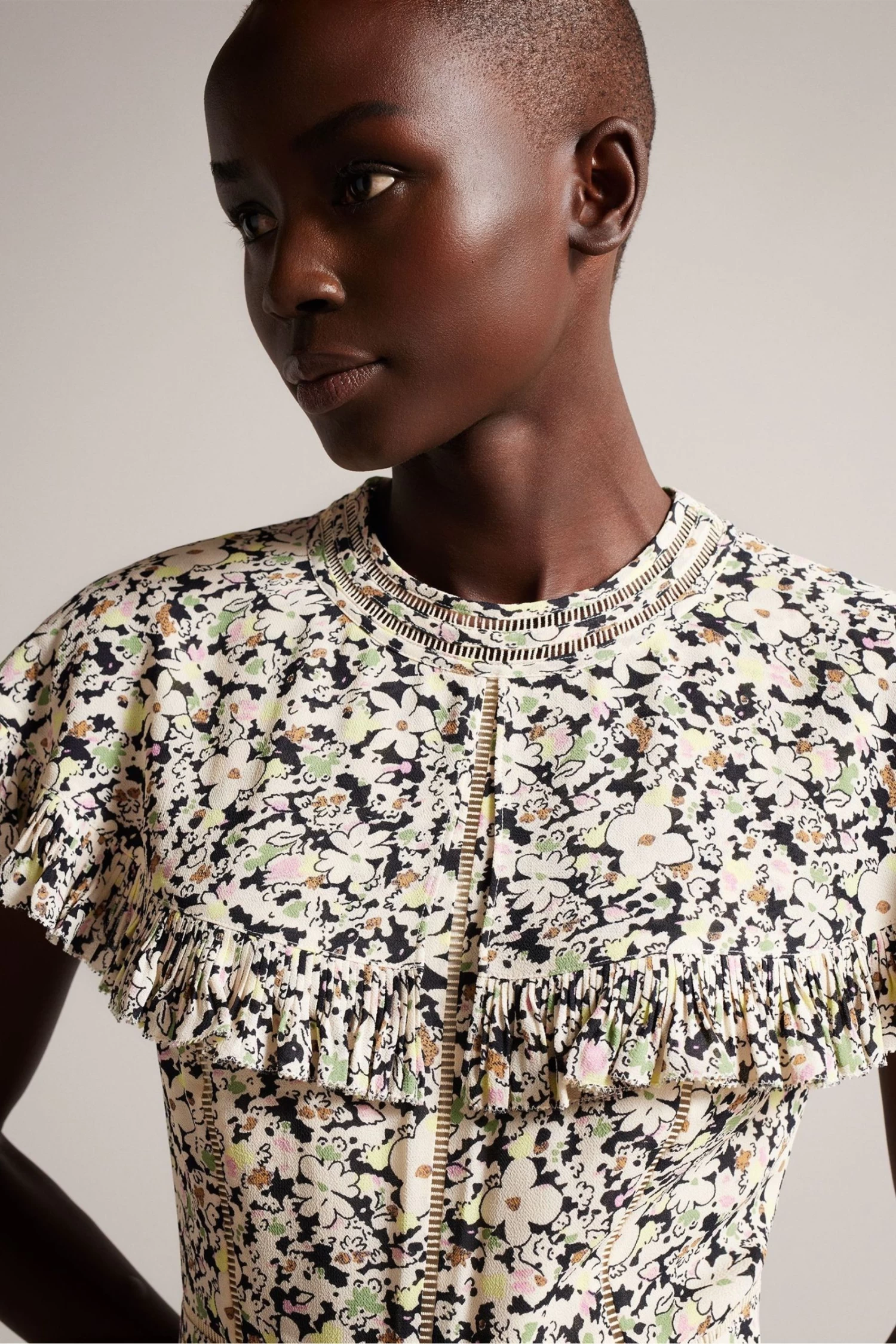 Ted Baker Pink Brigid Cape Jumpsuit With Ladder Tape Detail - Image 4