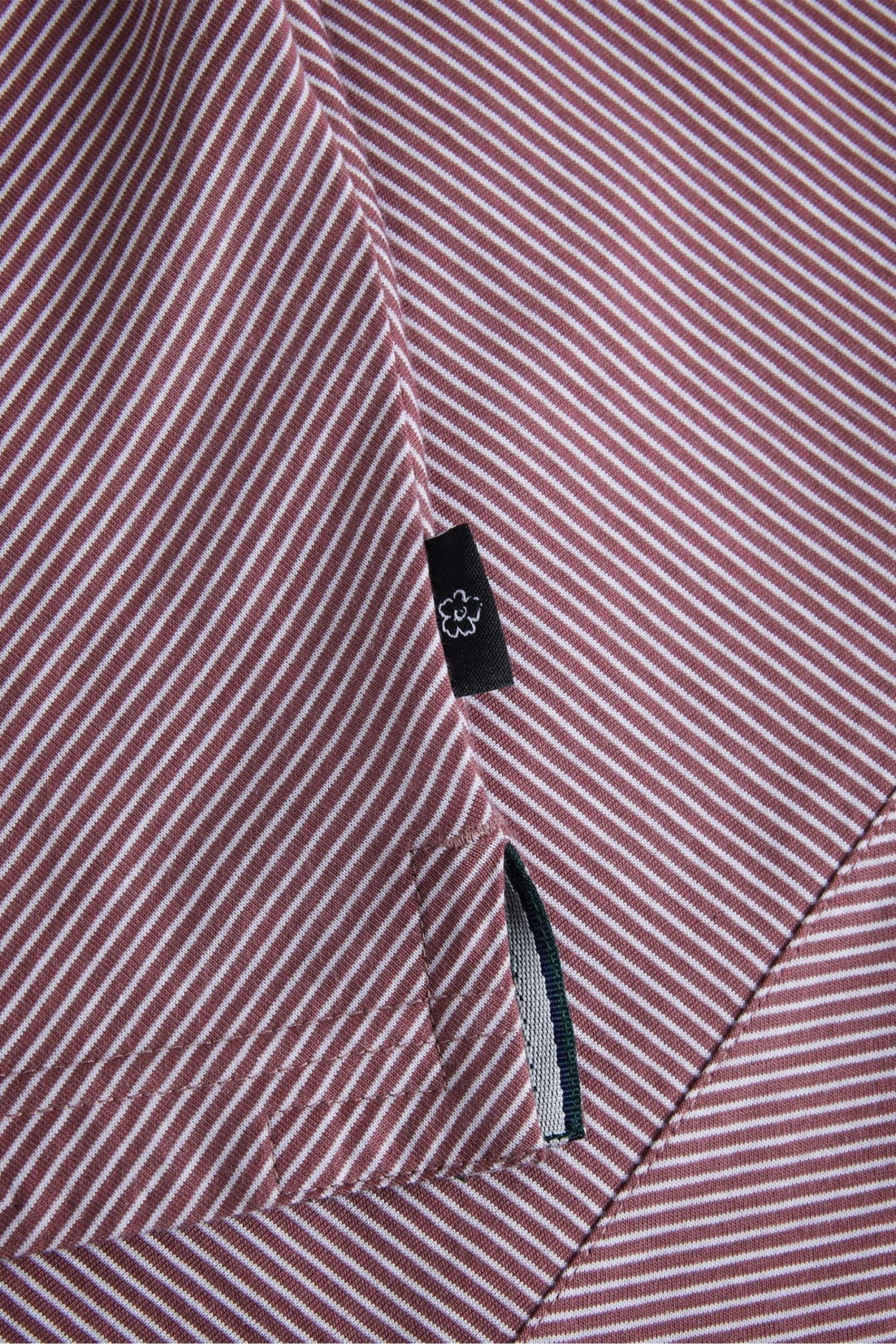 Ted Baker Regular Maroon Red Taigaa Striped Panelled Polo Shirt - Image 5