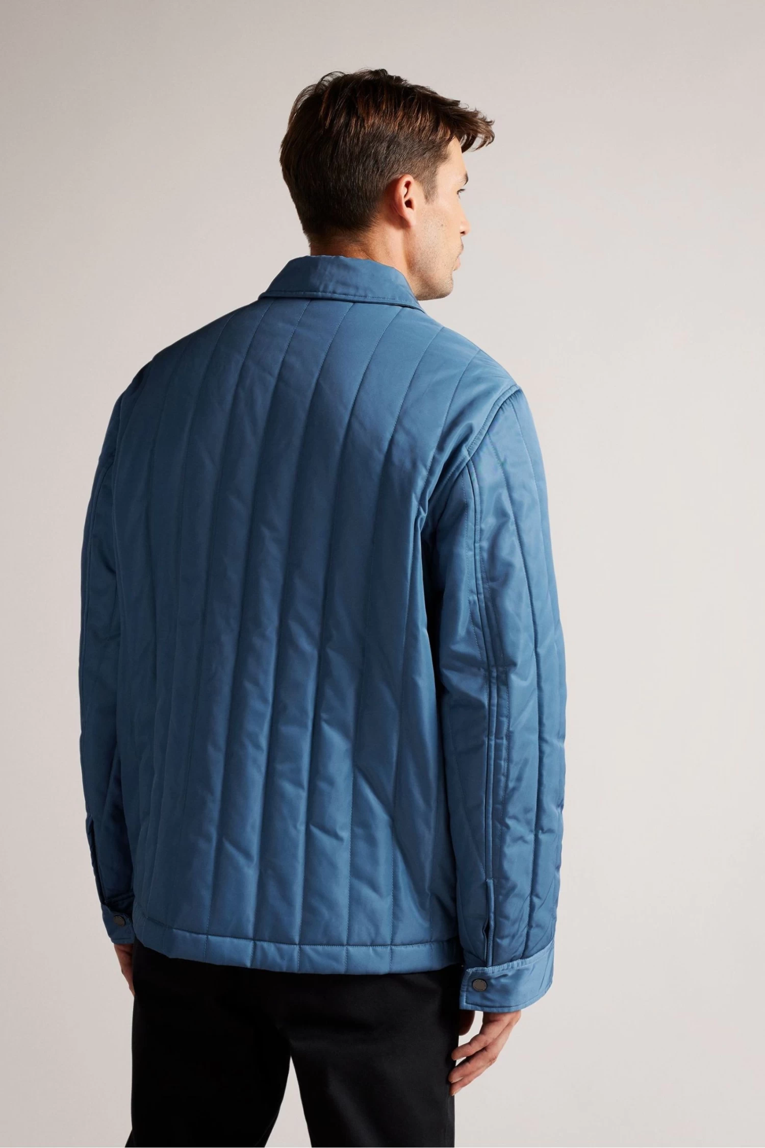 Ted Baker Mid-Blue Skelton Patchwork Quilted Workwear Jacket - Image 2