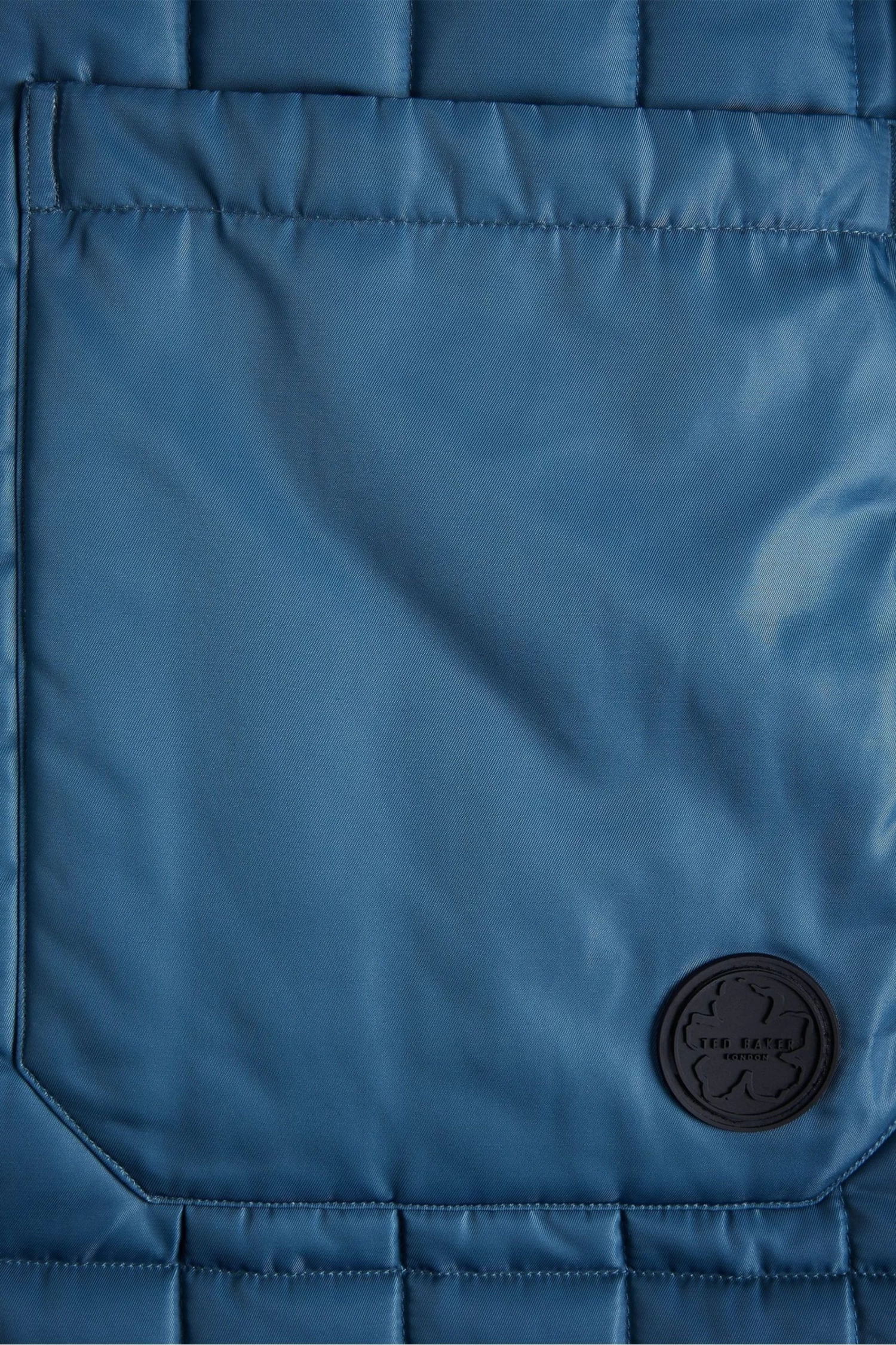 Ted Baker Mid-Blue Skelton Patchwork Quilted Workwear Jacket - Image 5