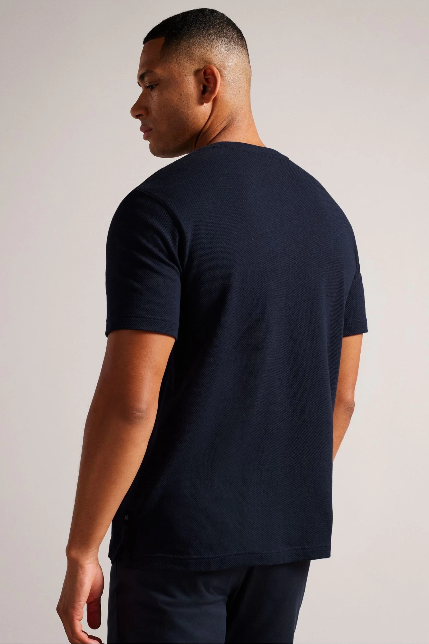 Ted Baker Regular Navy Blue Spindle Short Sleeve T-Shirt With T Pocket - Image 2