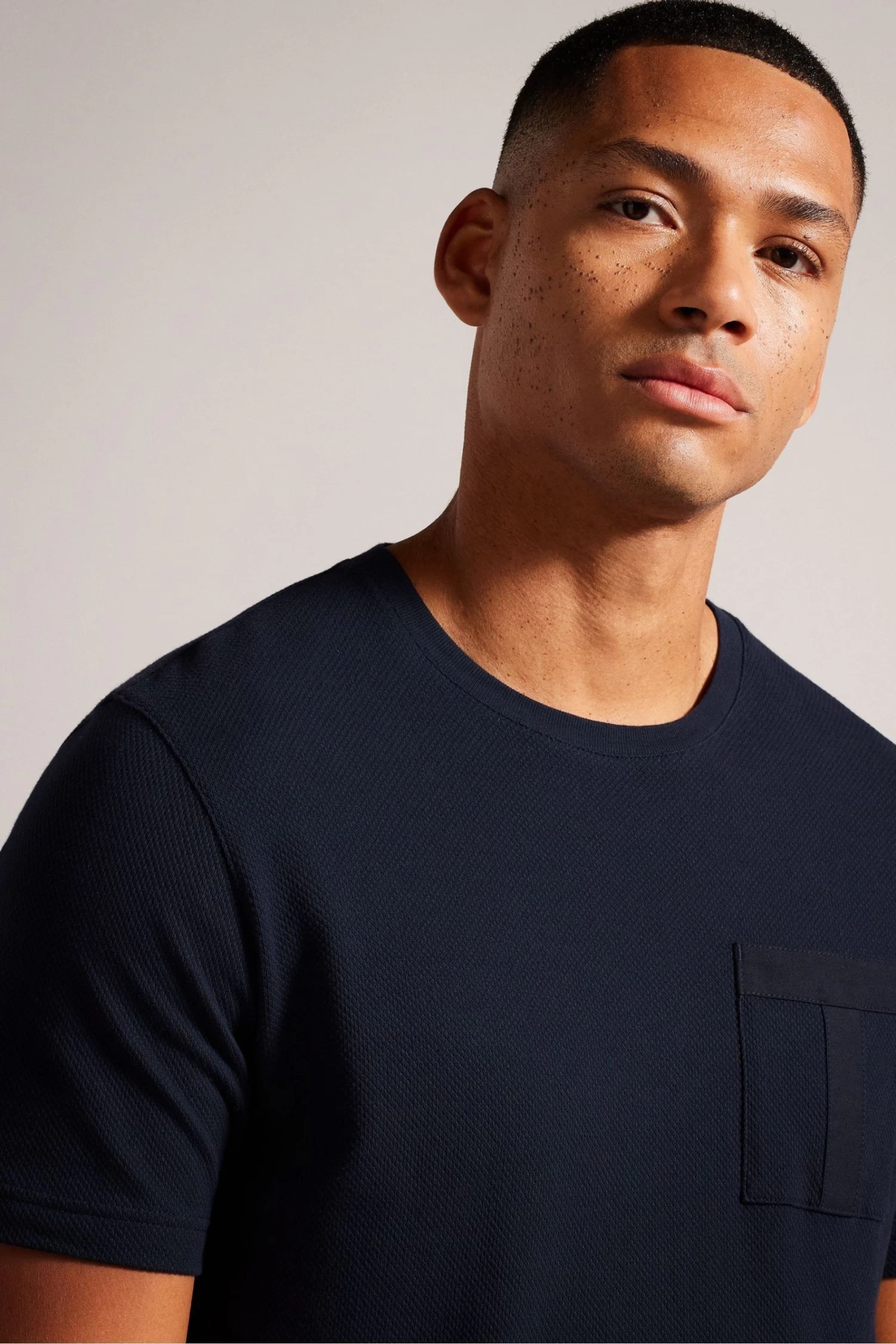 Ted Baker Regular Navy Blue Spindle Short Sleeve T-Shirt With T Pocket - Image 4