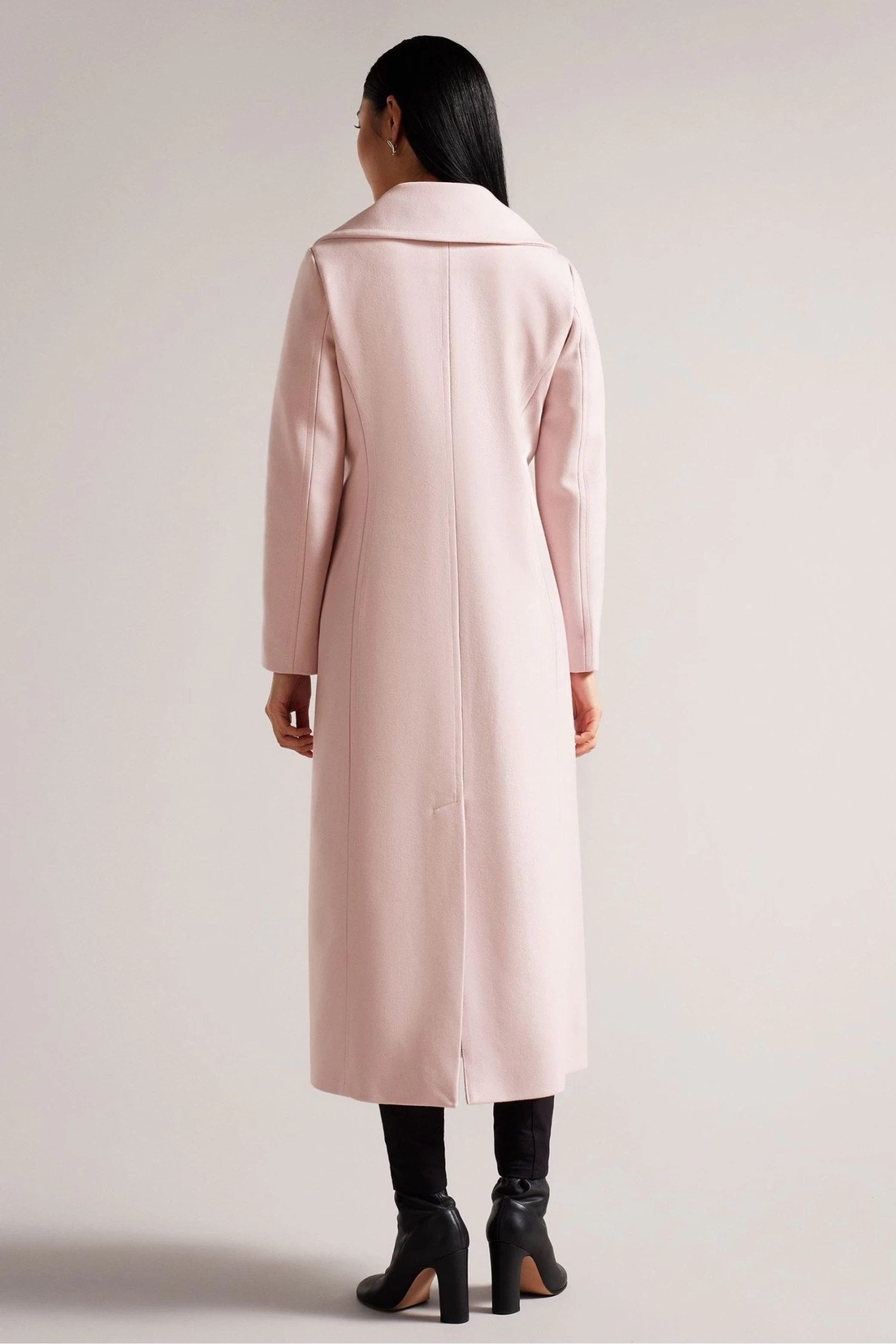 Ted Baker Dusky Pink Marlei Full Length Wool Pea Coat - Image 2