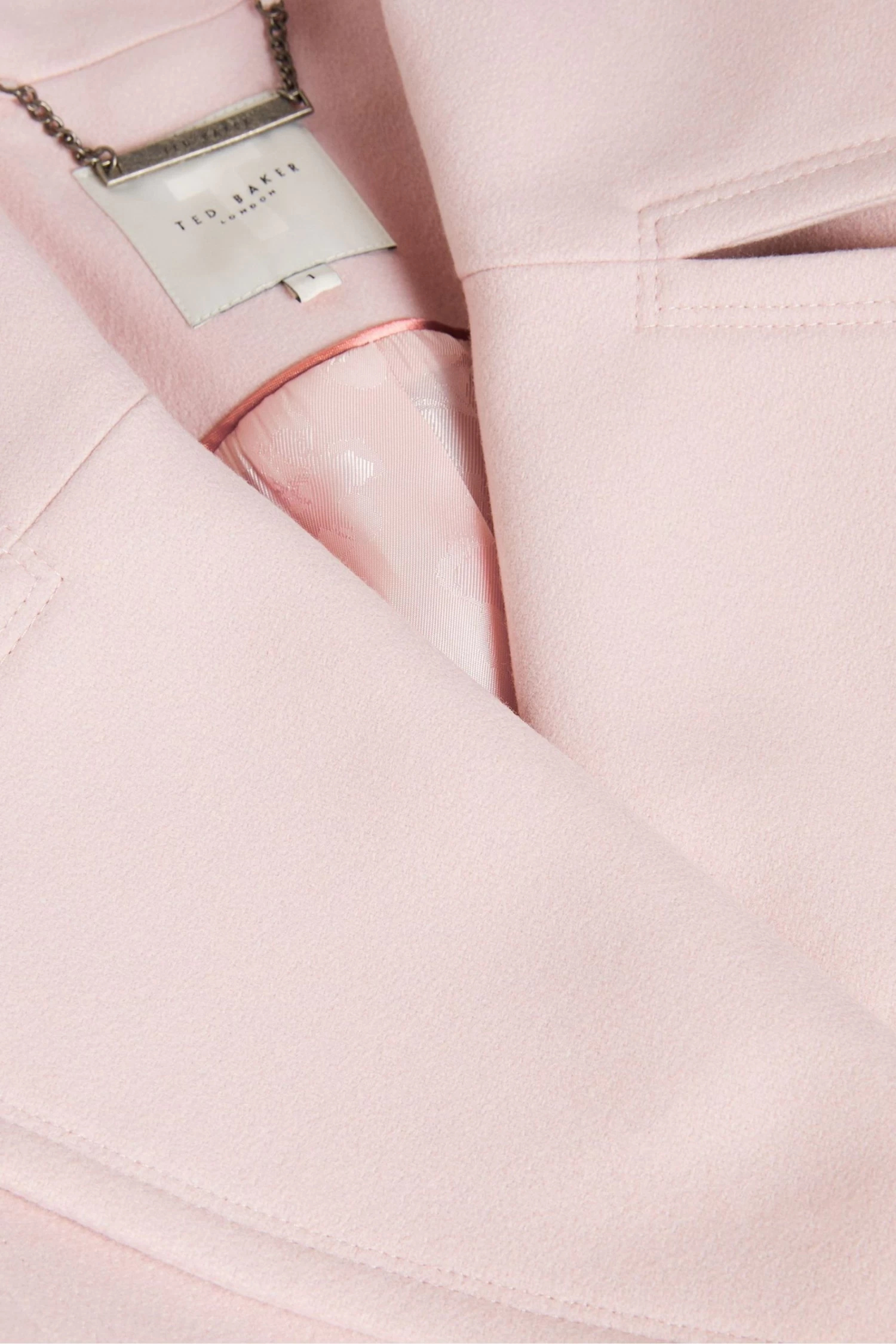 Ted Baker Dusky Pink Marlei Full Length Wool Pea Coat - Image 5