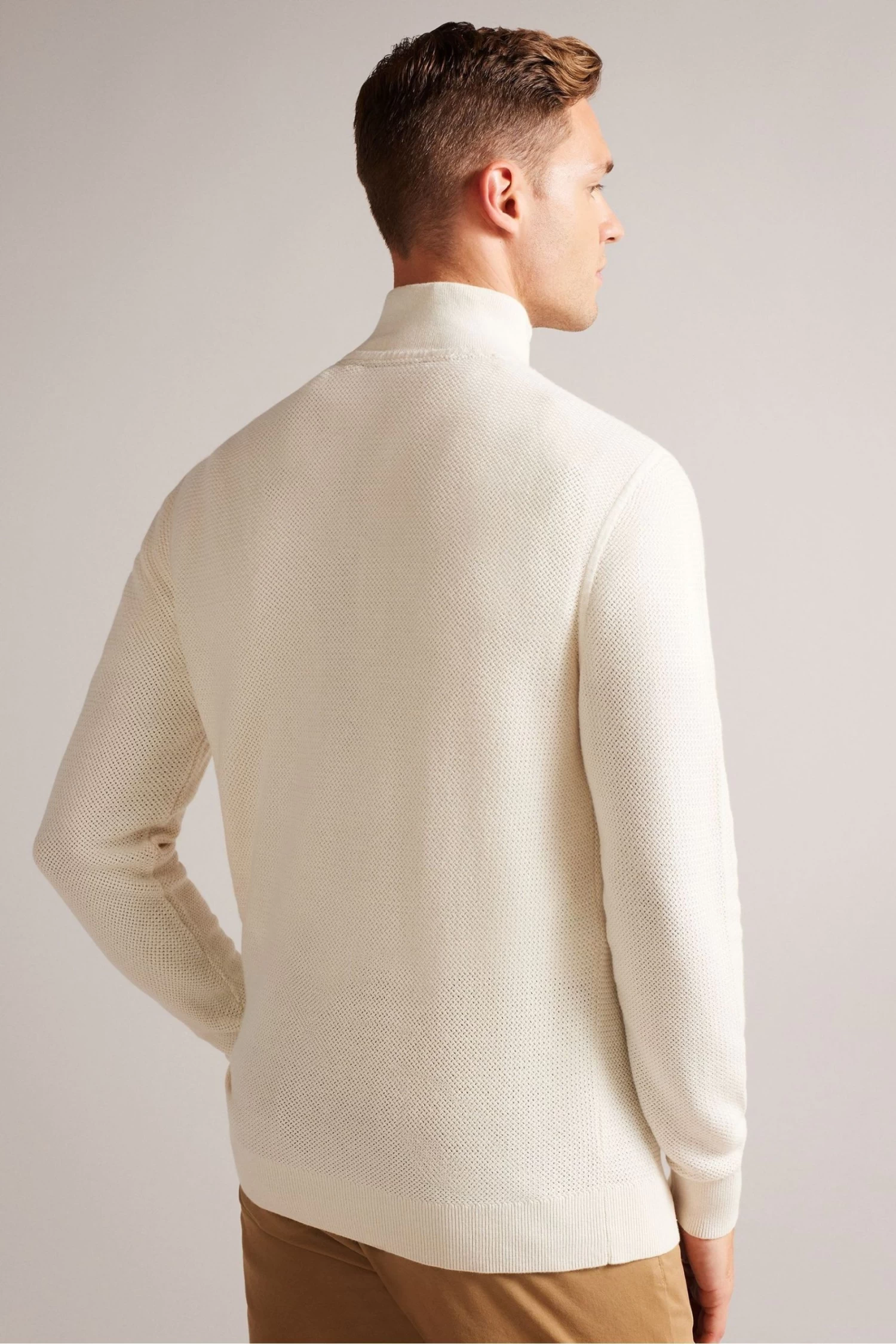 Ted Baker Meaddo Natural Regular Half Zip Jumper - Image 2