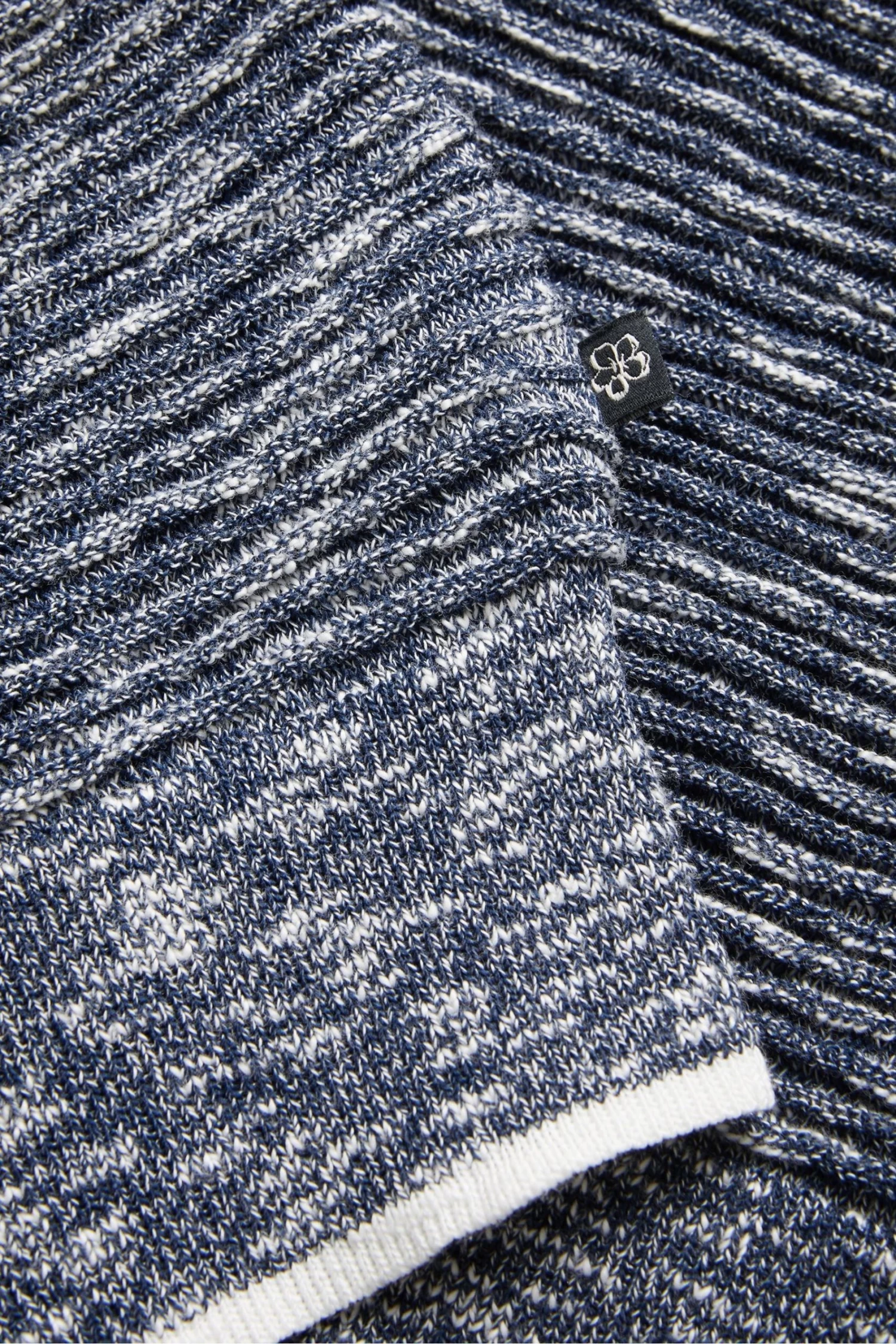 Ted Baker Blue Regular Planter Marl Open Collar Polo Shirt - Image 6