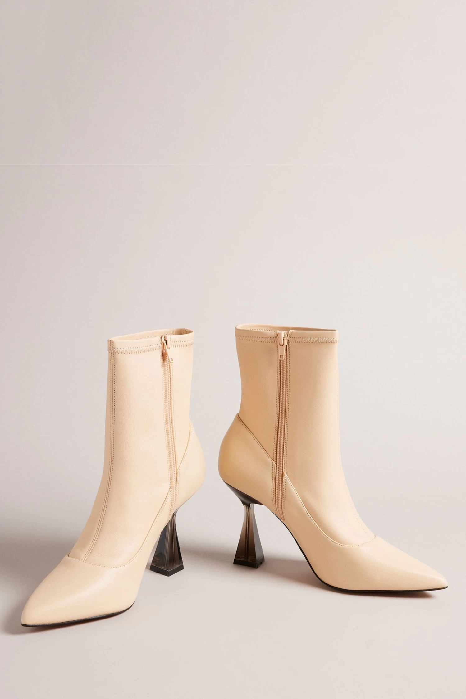 Ted Baker Liya Natural Stretch Leather High Heeled Ankle Boots - Image 2