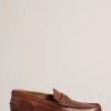 Ted Baker Tirymew Waxy Penny Brown Leather Loafers