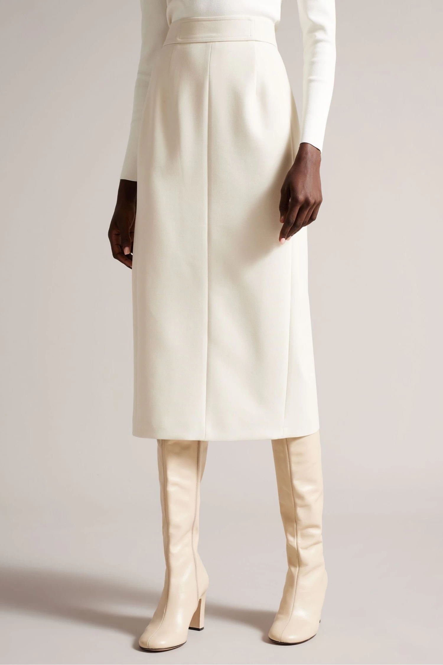 Ted Baker Natural Amberos Tailored Longline Pencil Skirt - Image 2