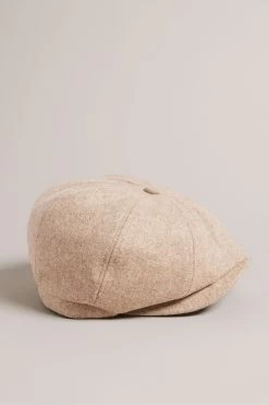 Ted Baker Natural Lucasss Camel Wool Mix Baker Cap