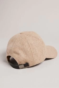Ted Baker Natural Jacobbs Camel Wool And Leather Mix Cap