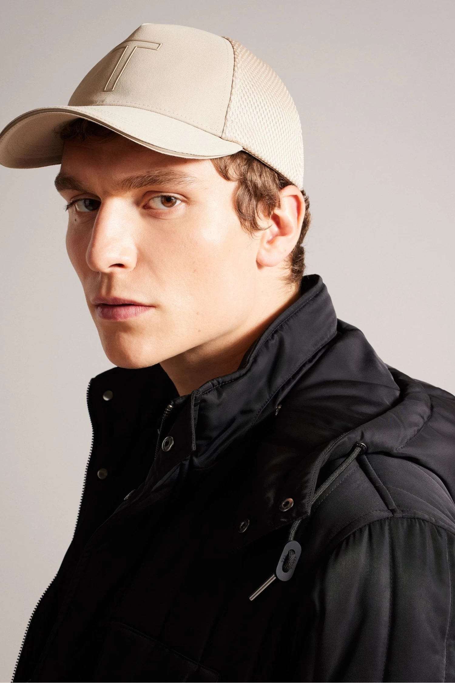 Ted Baker Natural Ehtanee Camel Mesh And Cotton T Cap - Image 4