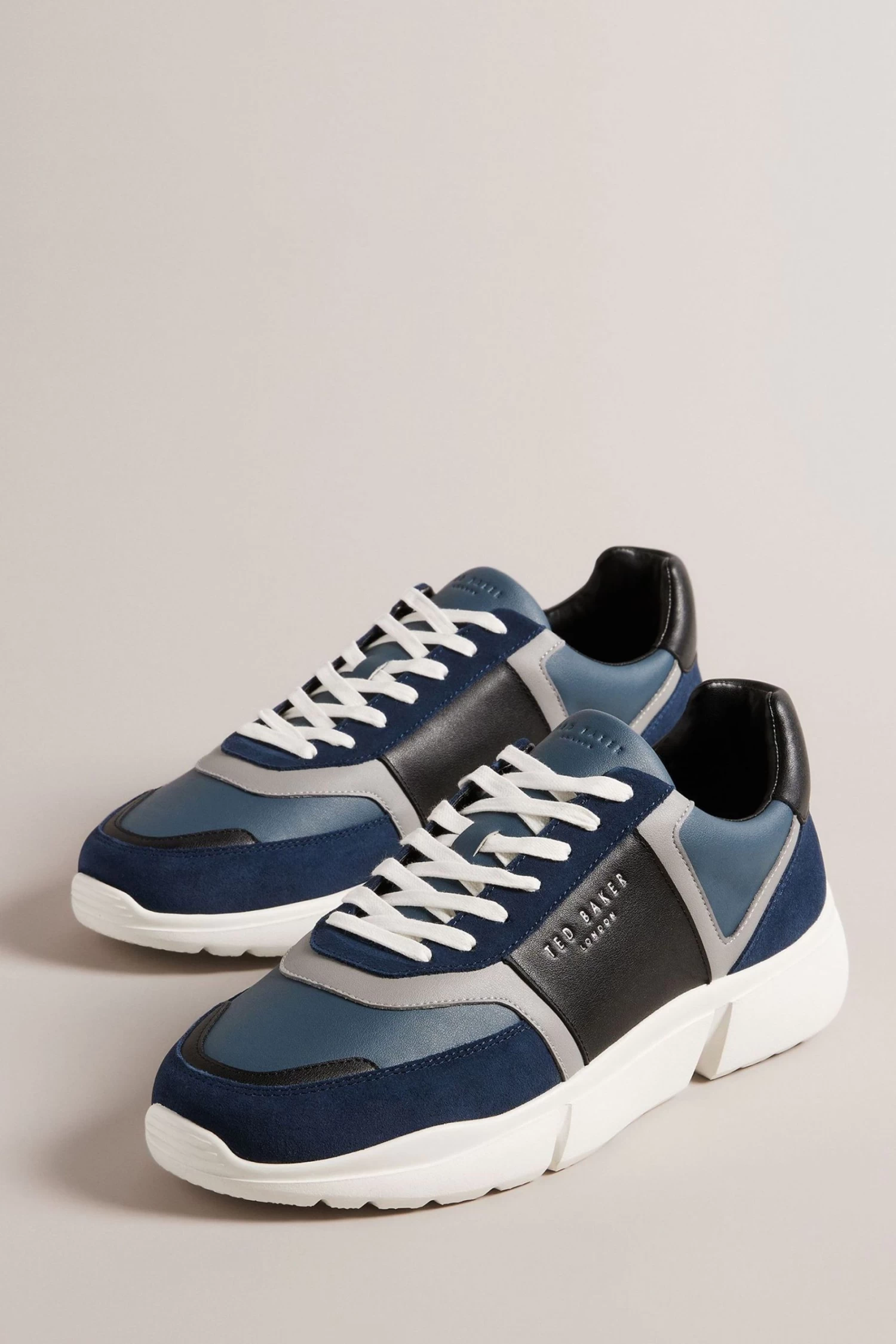Ted Baker Blue Cecyle Leather And Suede Sneakers - Image 2