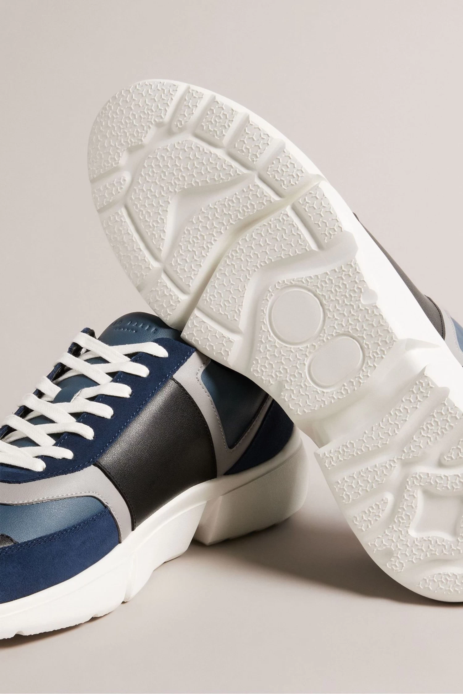 Ted Baker Blue Cecyle Leather And Suede Sneakers - Image 4