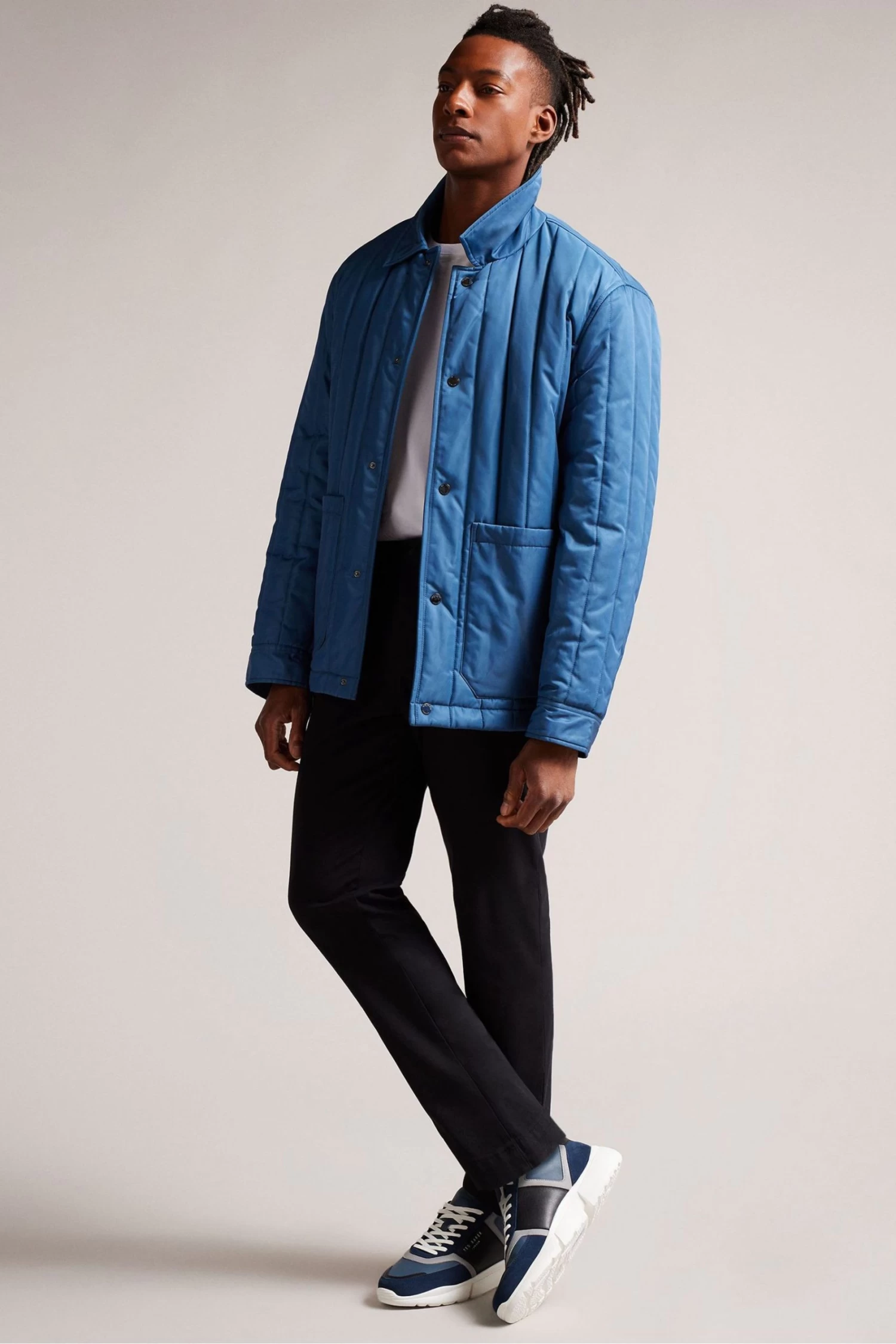 Ted Baker Blue Cecyle Leather And Suede Sneakers - Image 5