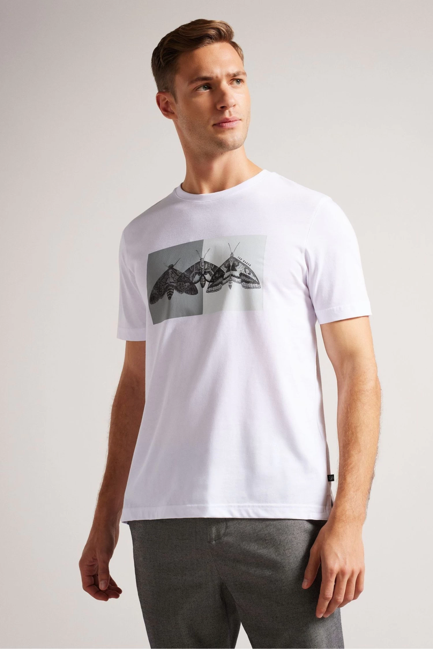 Ted Baker Rewild Short Sleeve Regular Printed White T-Shirt