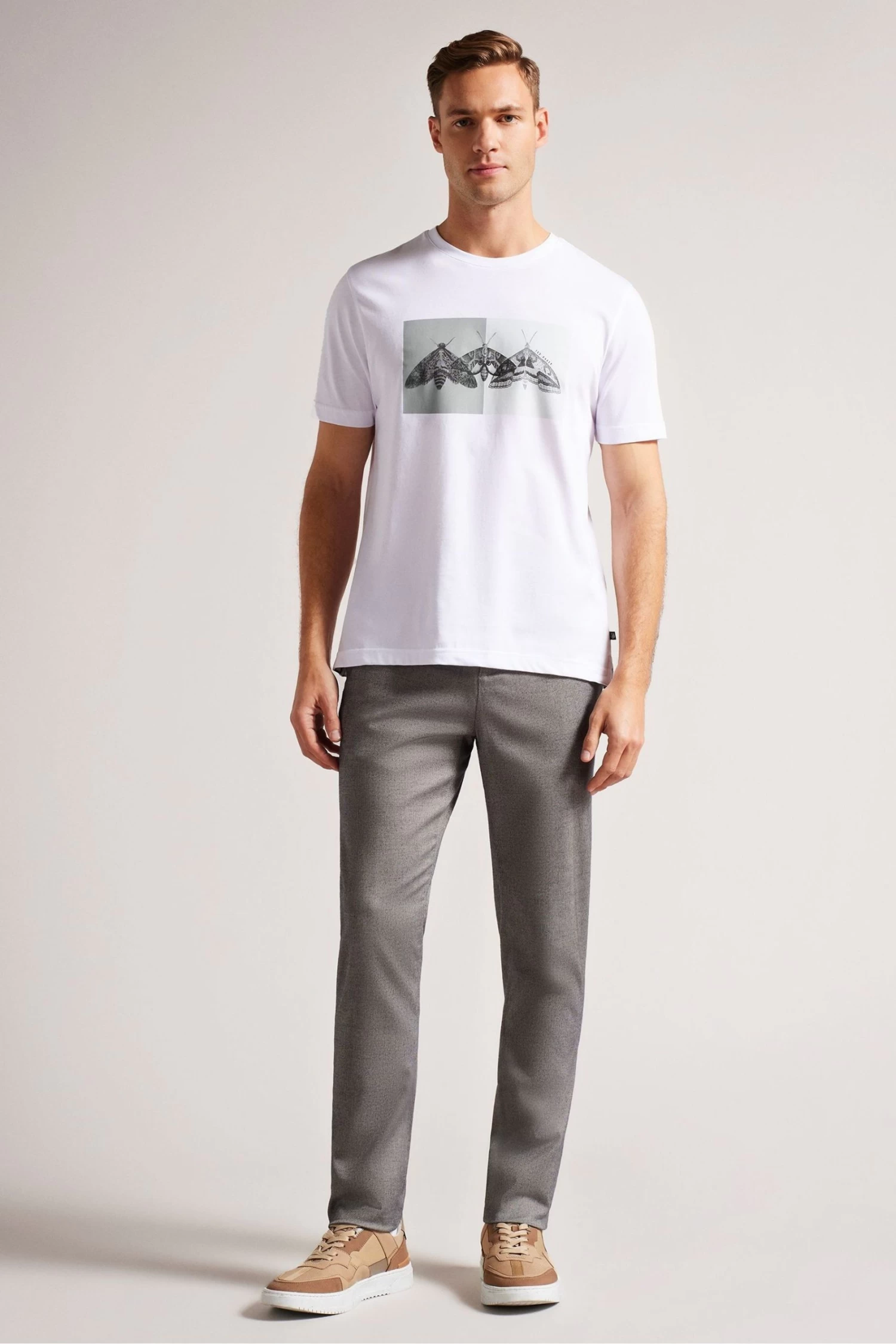 Ted Baker Rewild Short Sleeve Regular Printed White T-Shirt - Image 3