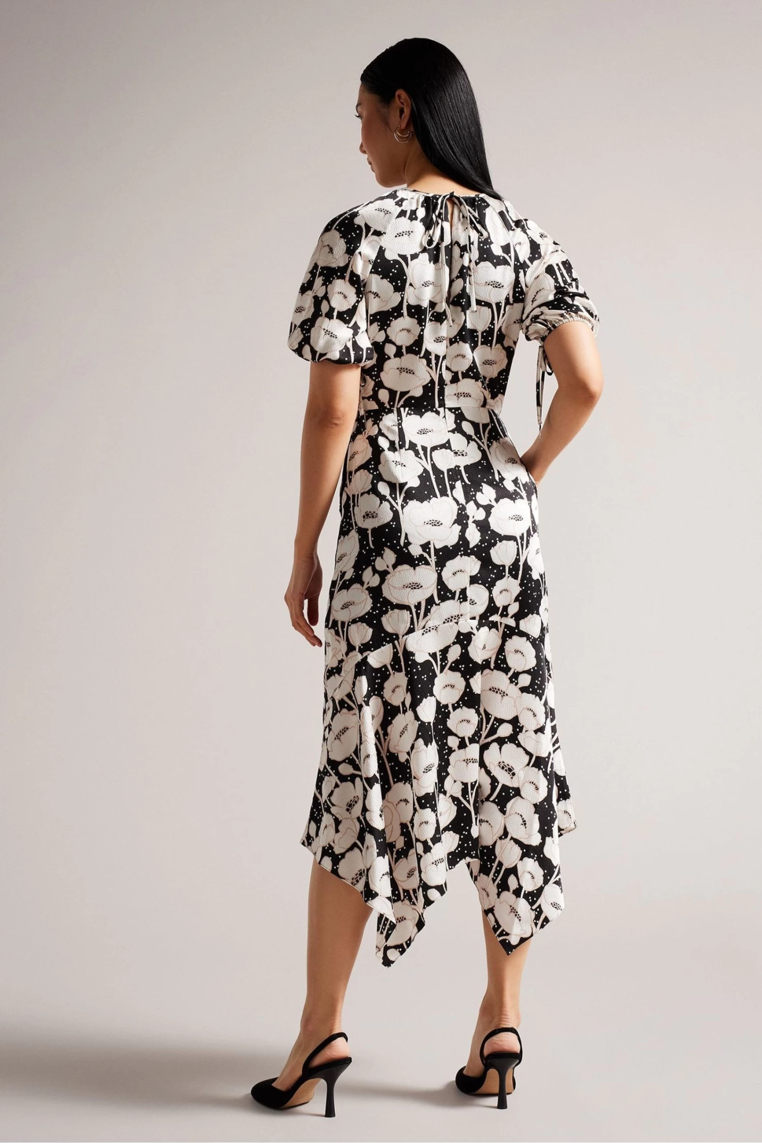 Ted Baker Abriee Black Puff Sleeve Midi Dress - Image 2