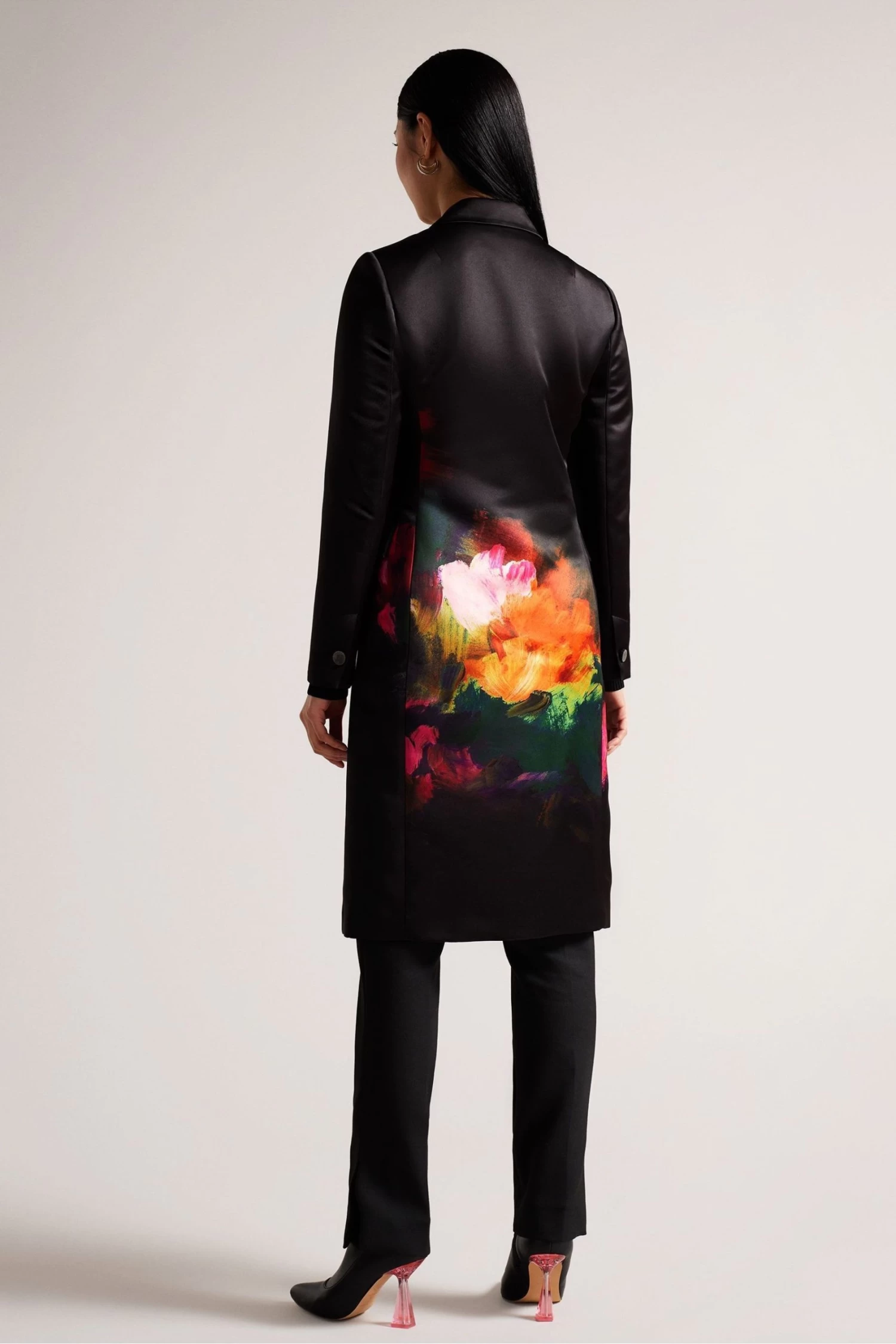 Ted Baker Black Anastay Single Breasted Midi Length Coat - Image 2