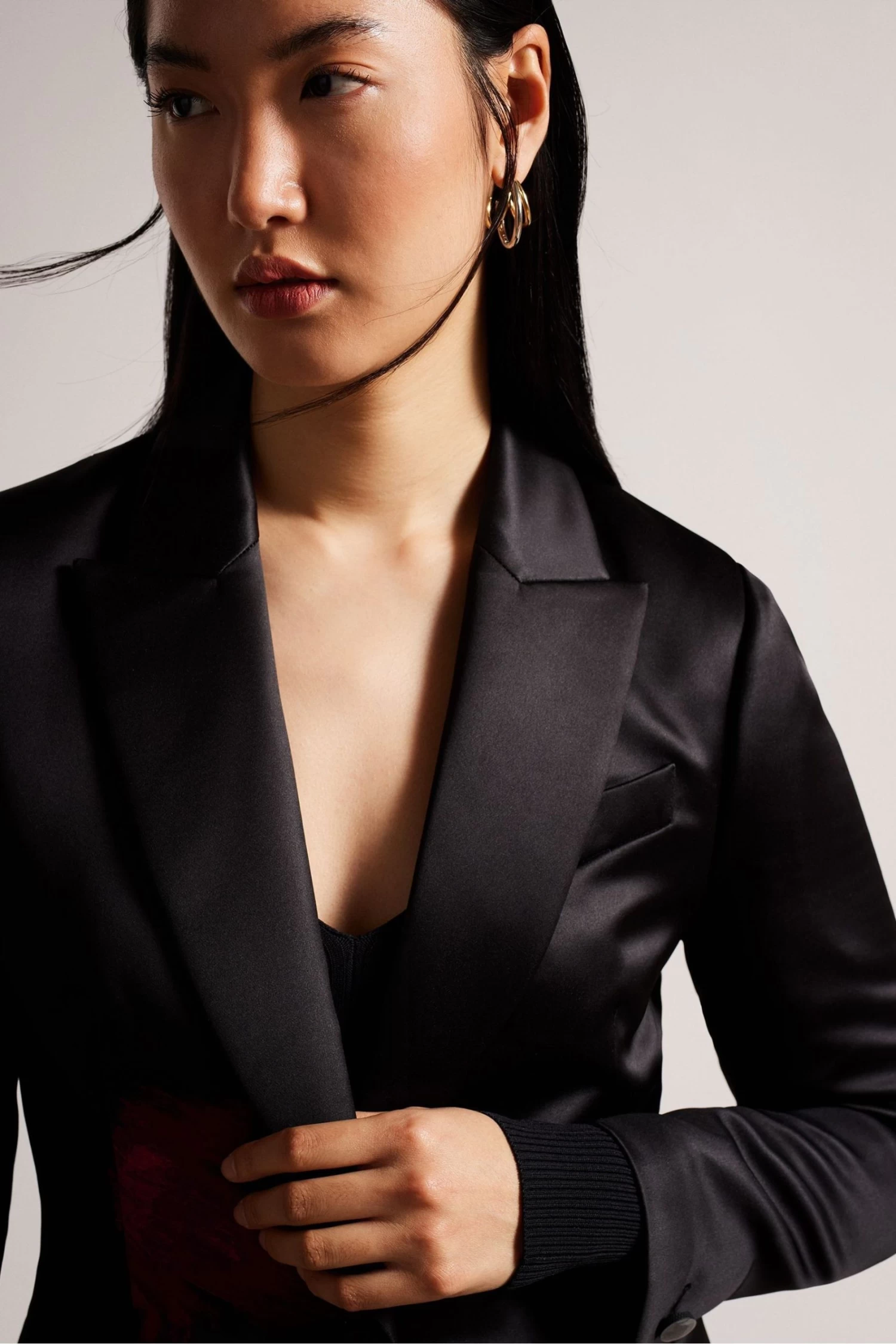 Ted Baker Black Anastay Single Breasted Midi Length Coat - Image 4